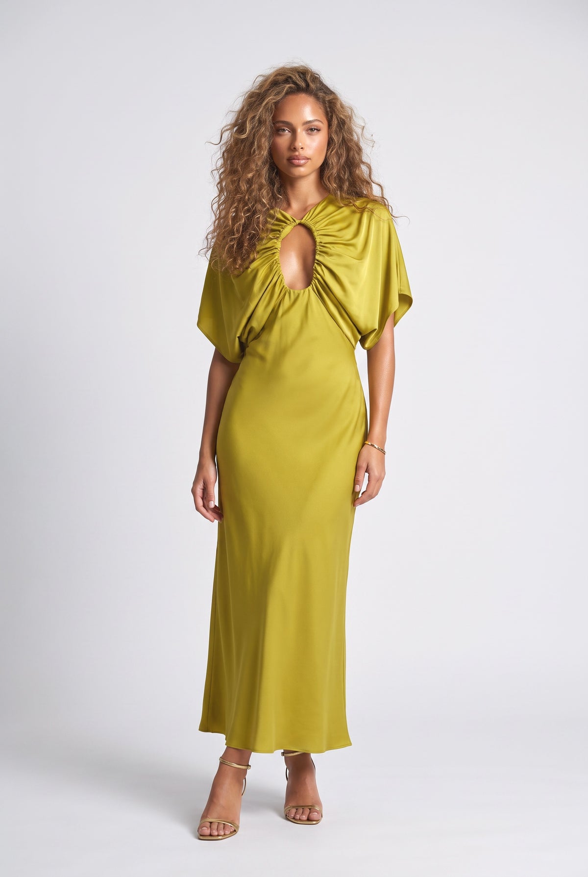 Green Cutout Maxi Dress, Green