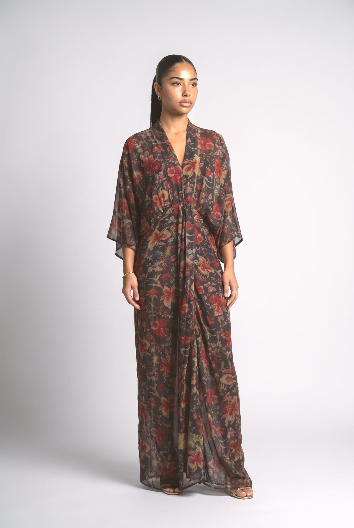 Kimono-Style Printed Dress-4