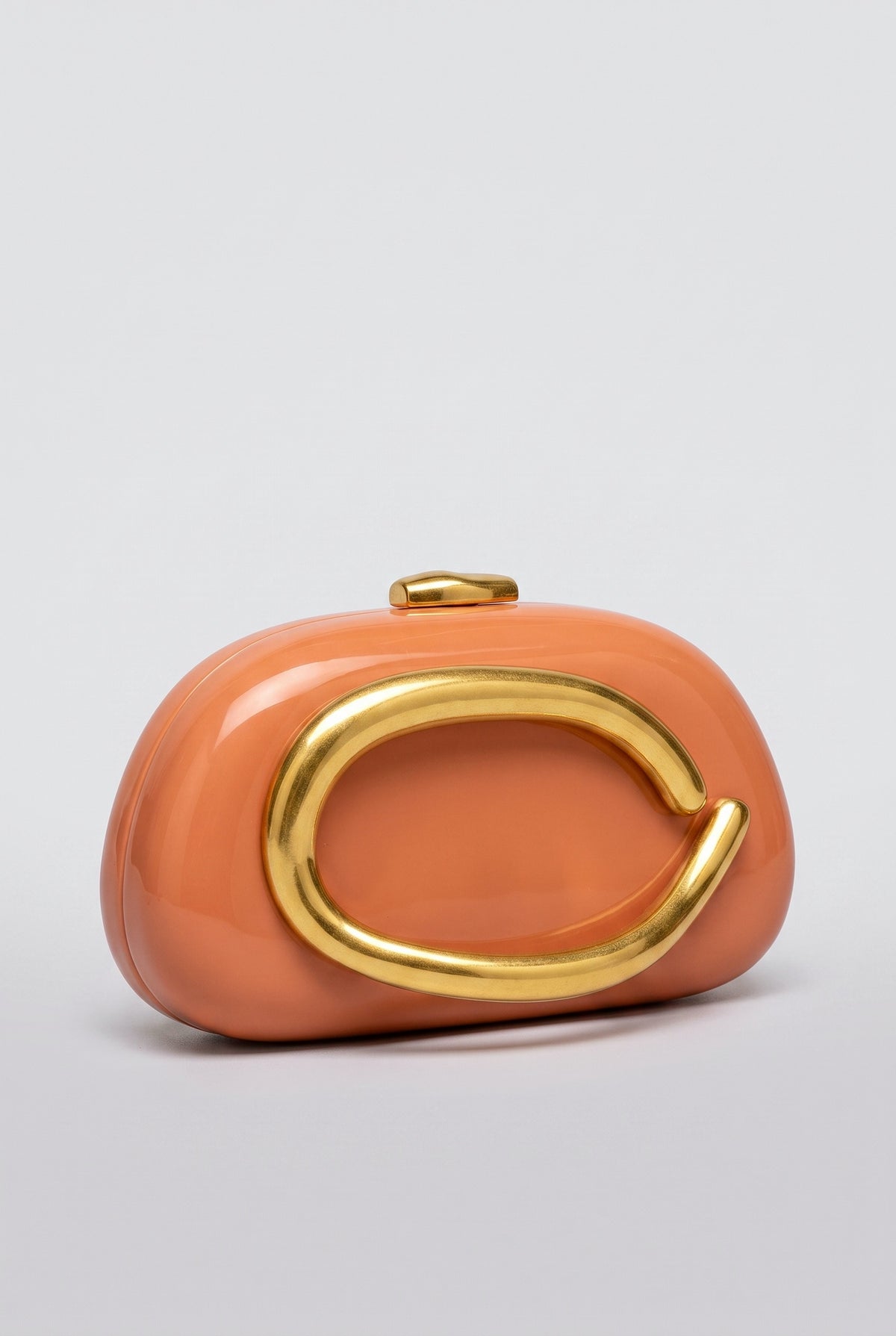 Shell Clutch Chain Bag, acrylic brown