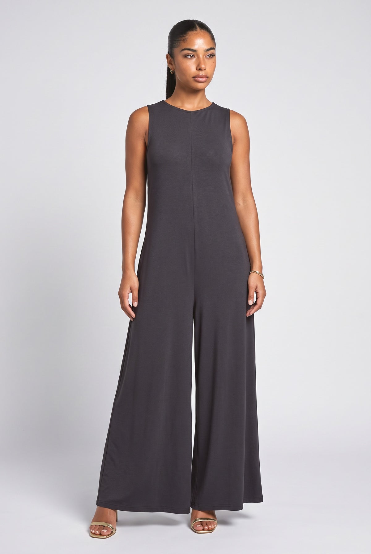 Fresh and Pocket Thin Jumpsuit, black