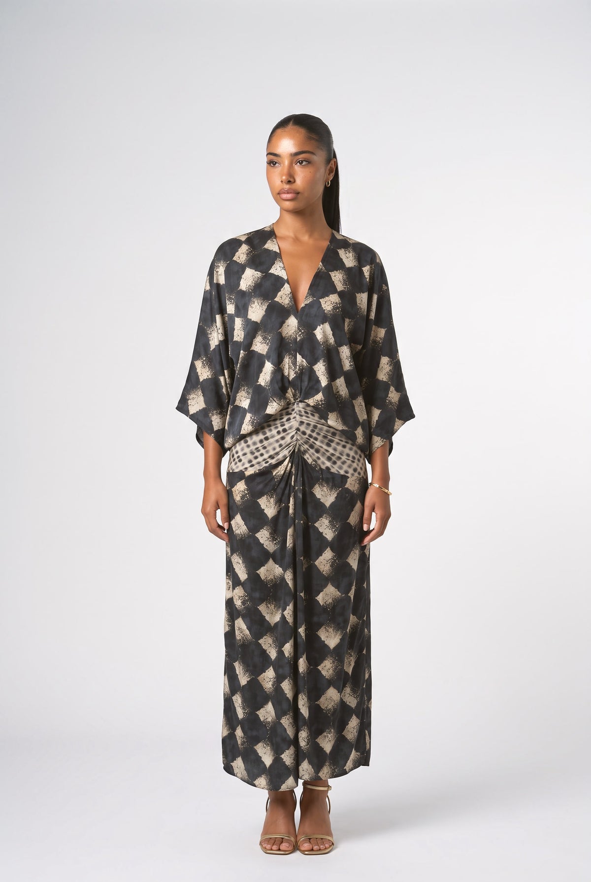Plaid Maxi Dress, black
