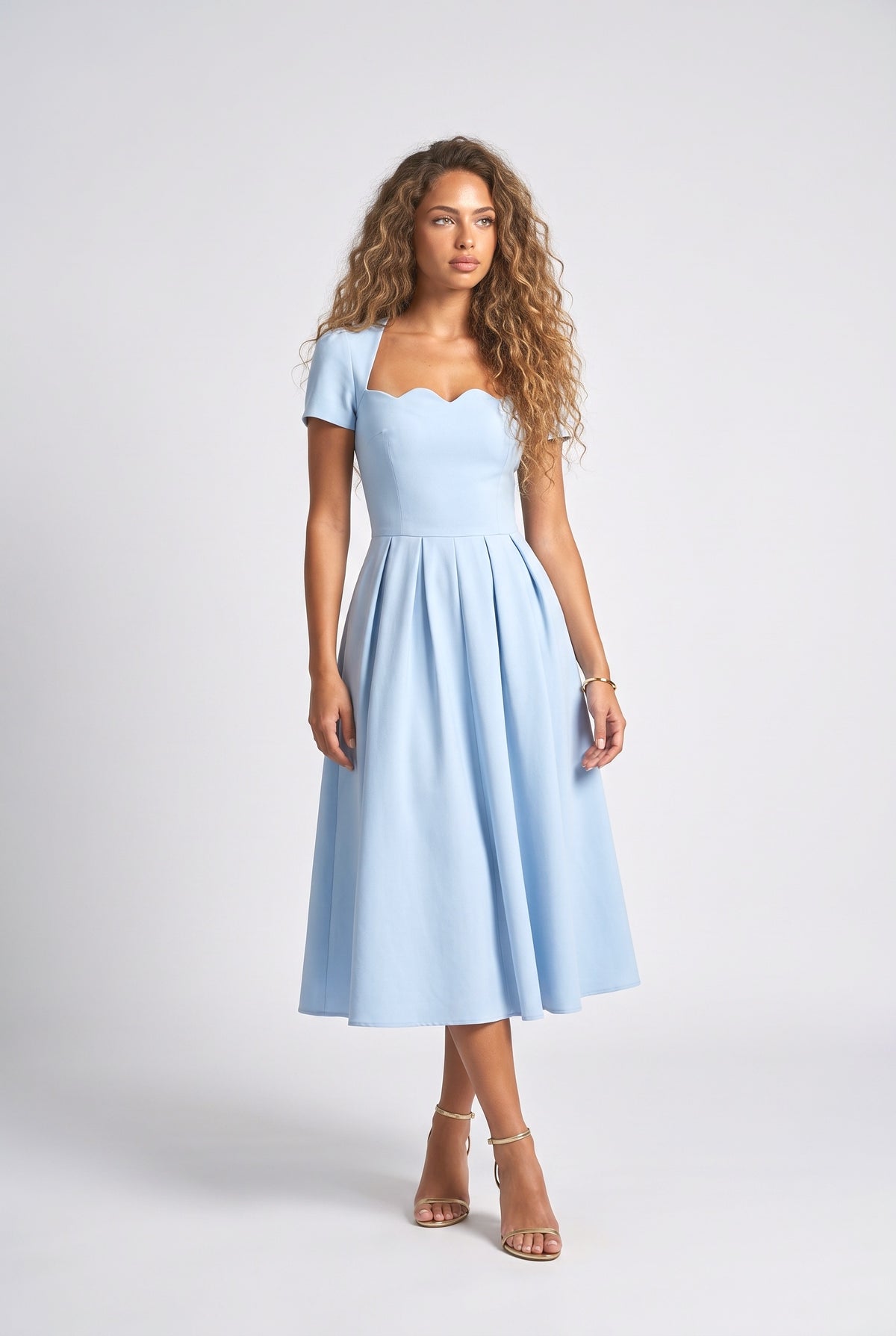 A-Line Midi Dress, blue