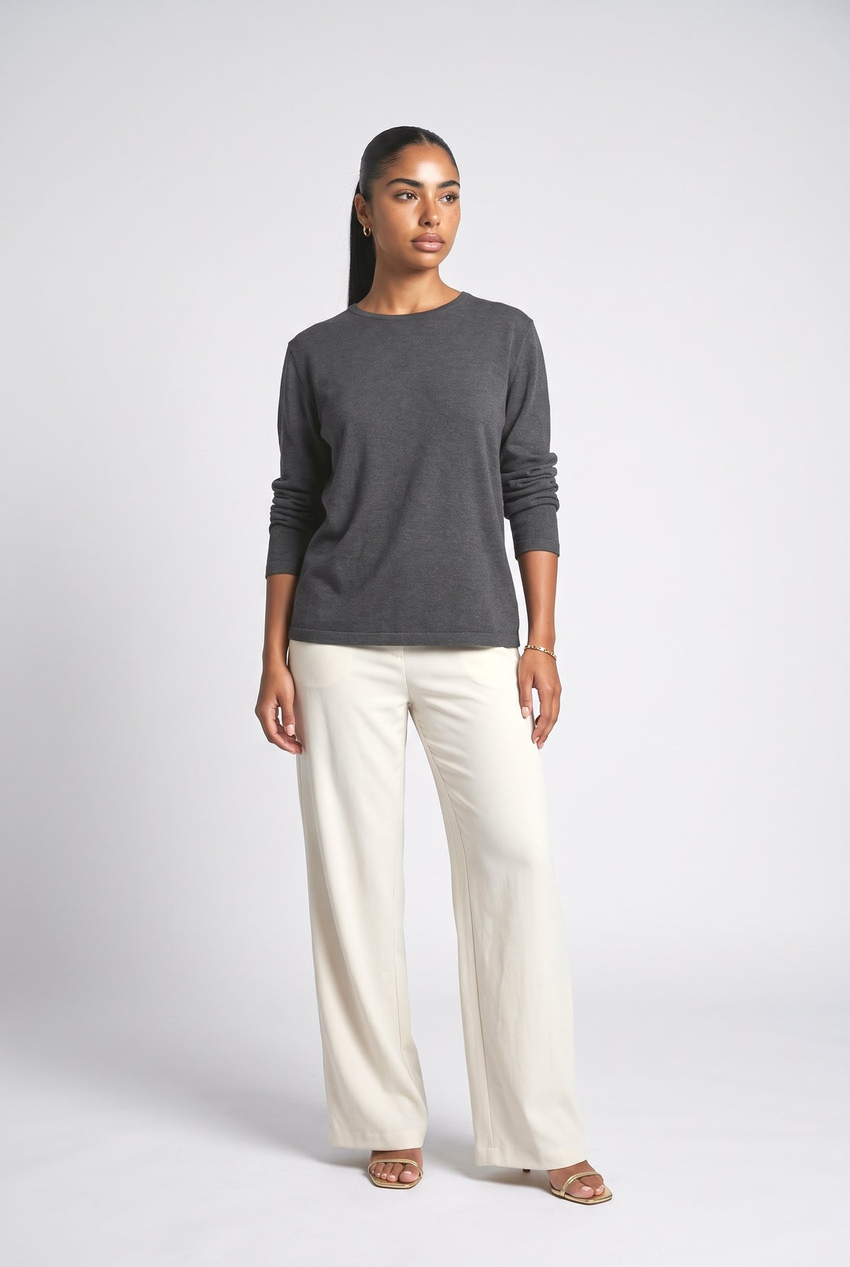 Backless Relaxed Top, dark grey