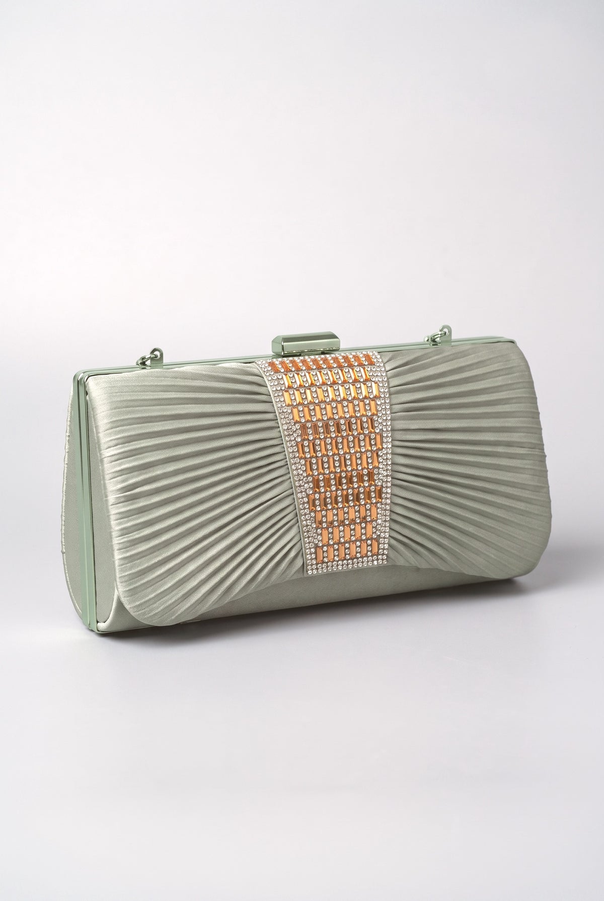 Rhinestone Embellished Clutch Bag, gold