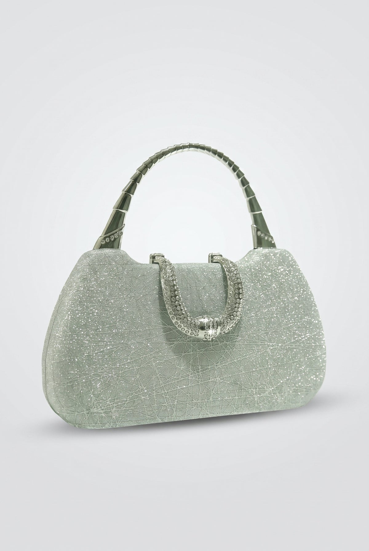 Shimmer Mini Evening Handbag, gray
