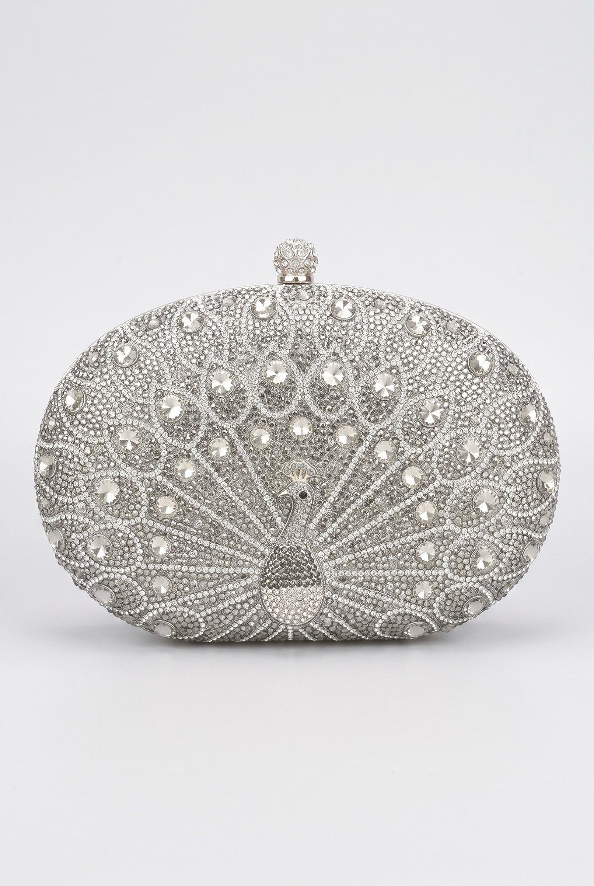 Peacock Rhinestone Party Clutch Bag, green