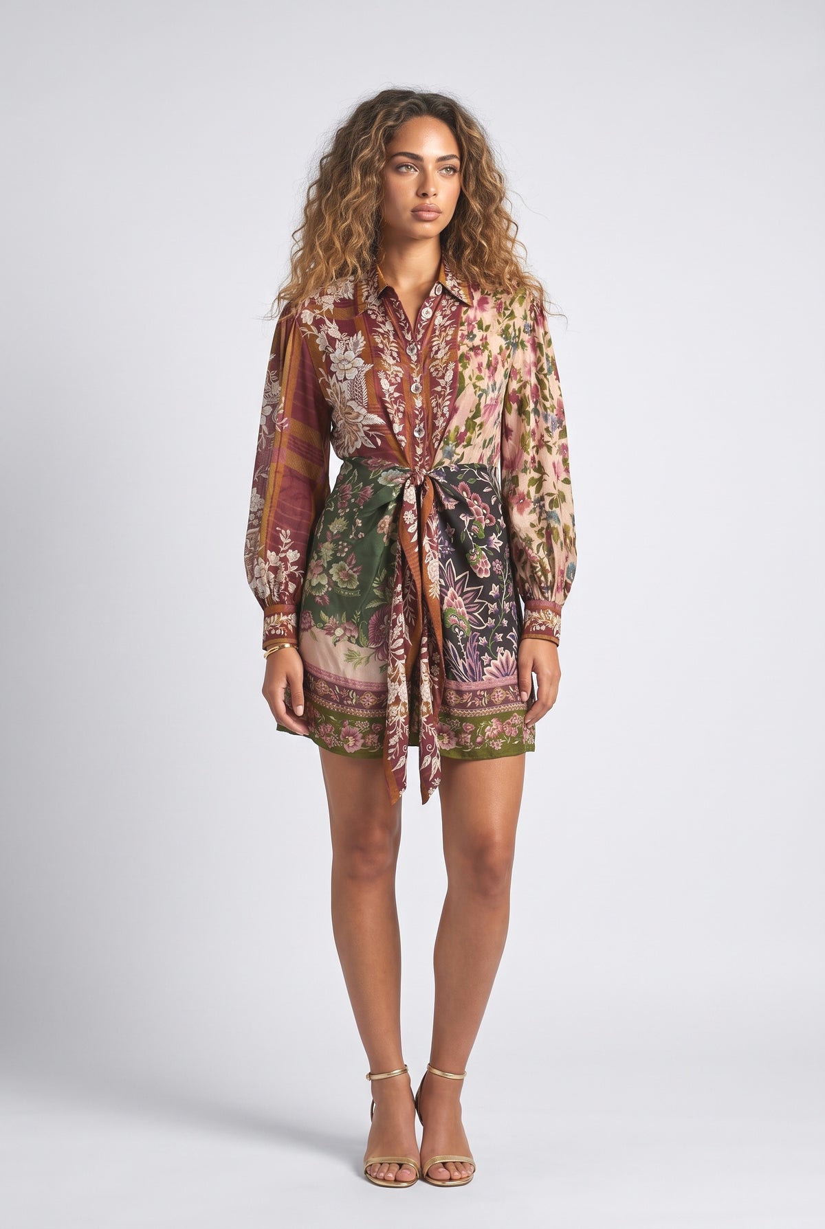 Multicolor Floral Mini Dress, multi