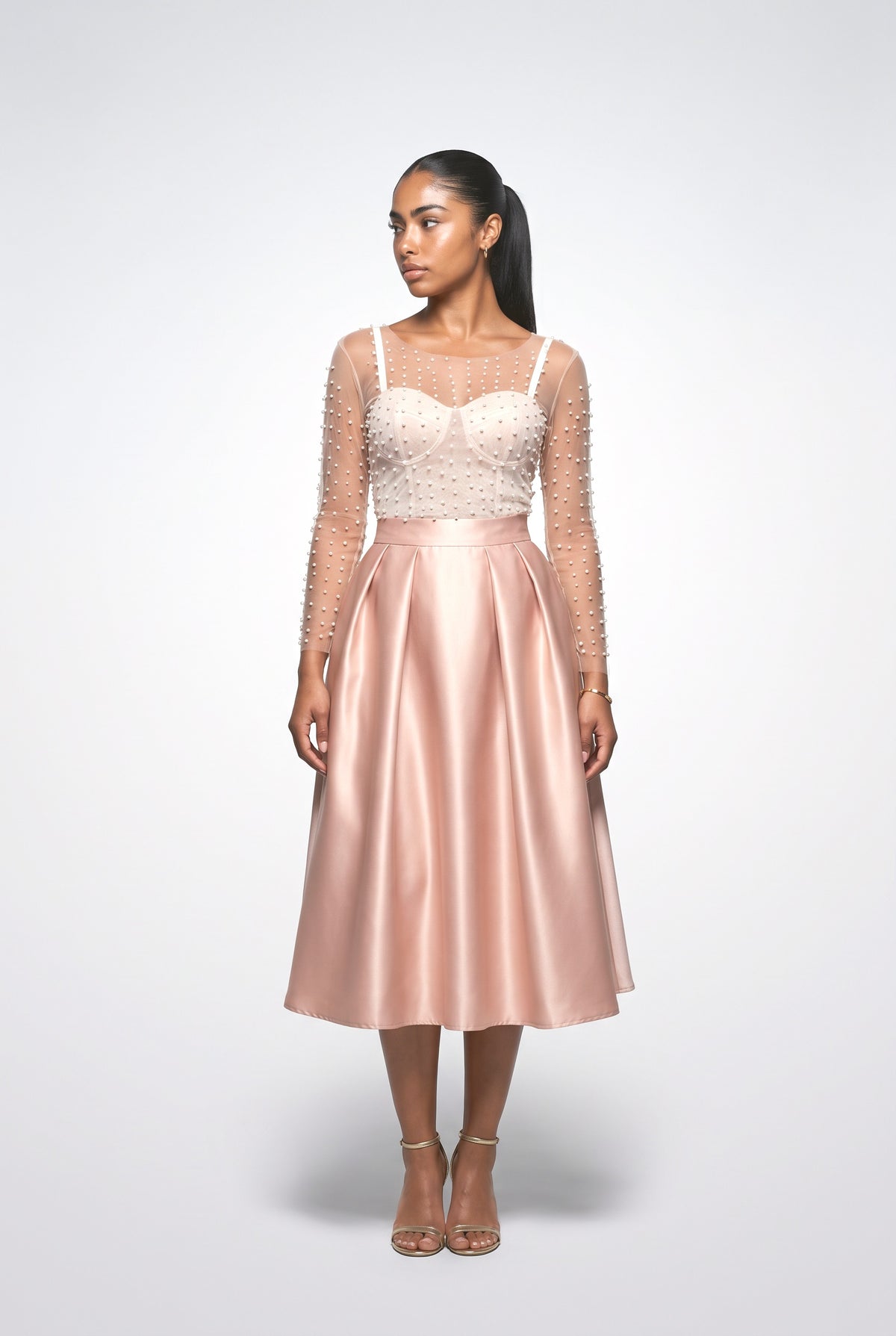 Pink Satin Outfit Set, pink set