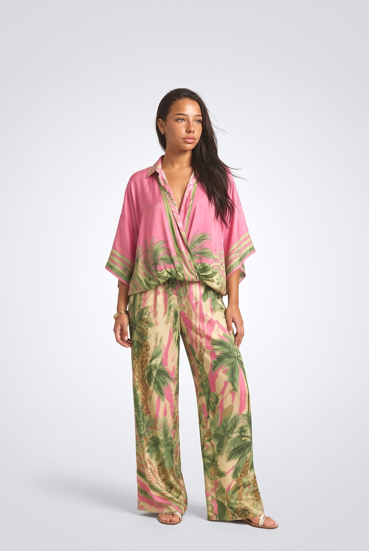 Tropical Flowy Outfit Set, pink set