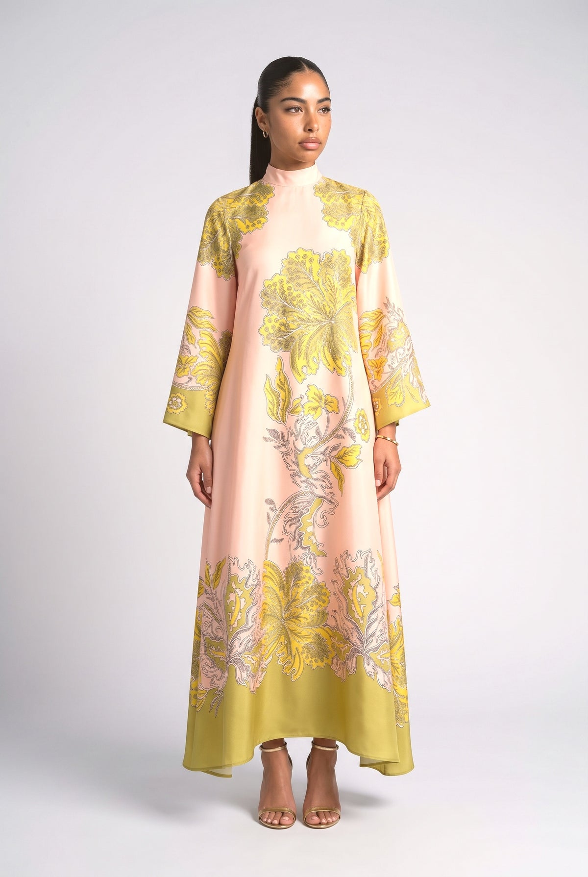 Pink Satin Maxi Dress, pink