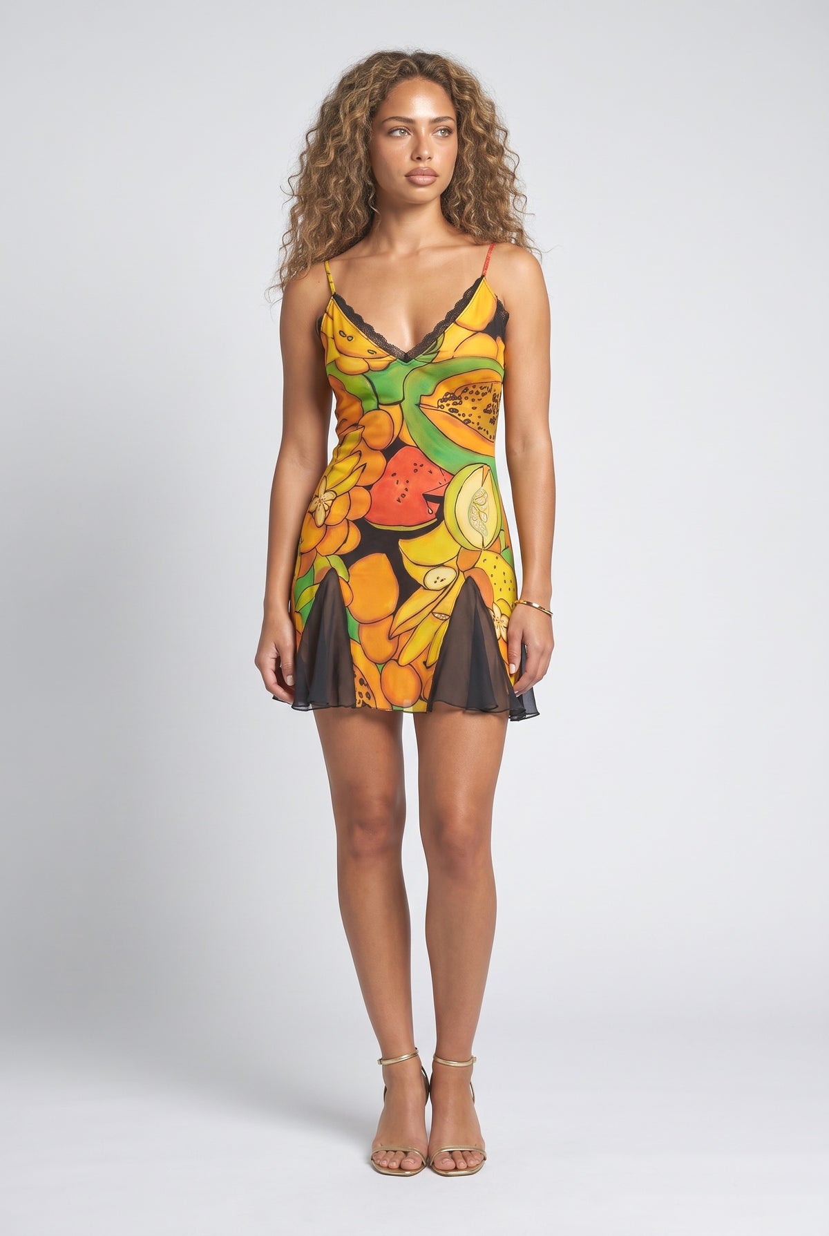 Multicolor Print Mini Dress, printed