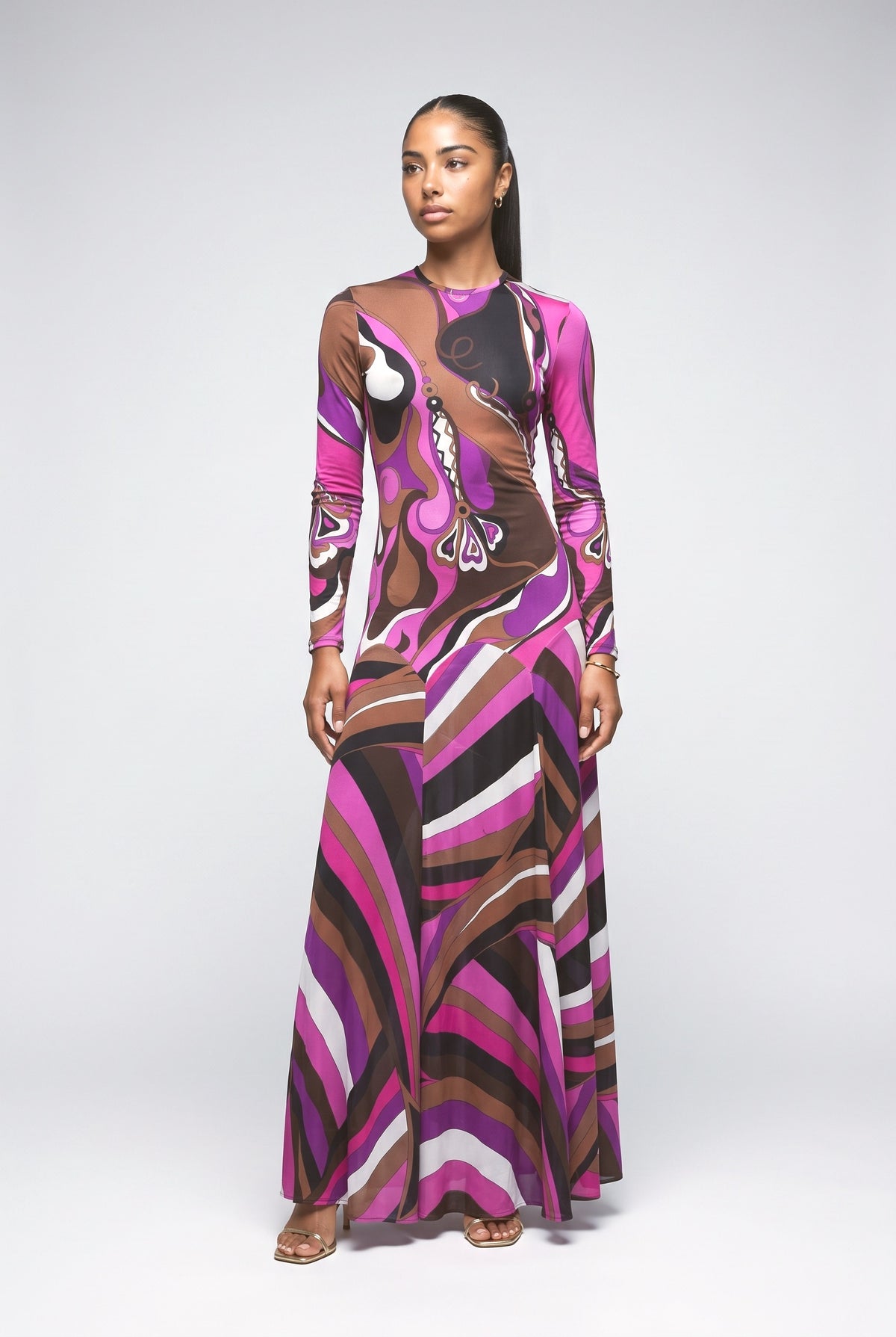 Purple Floral Maxi Dress, purple