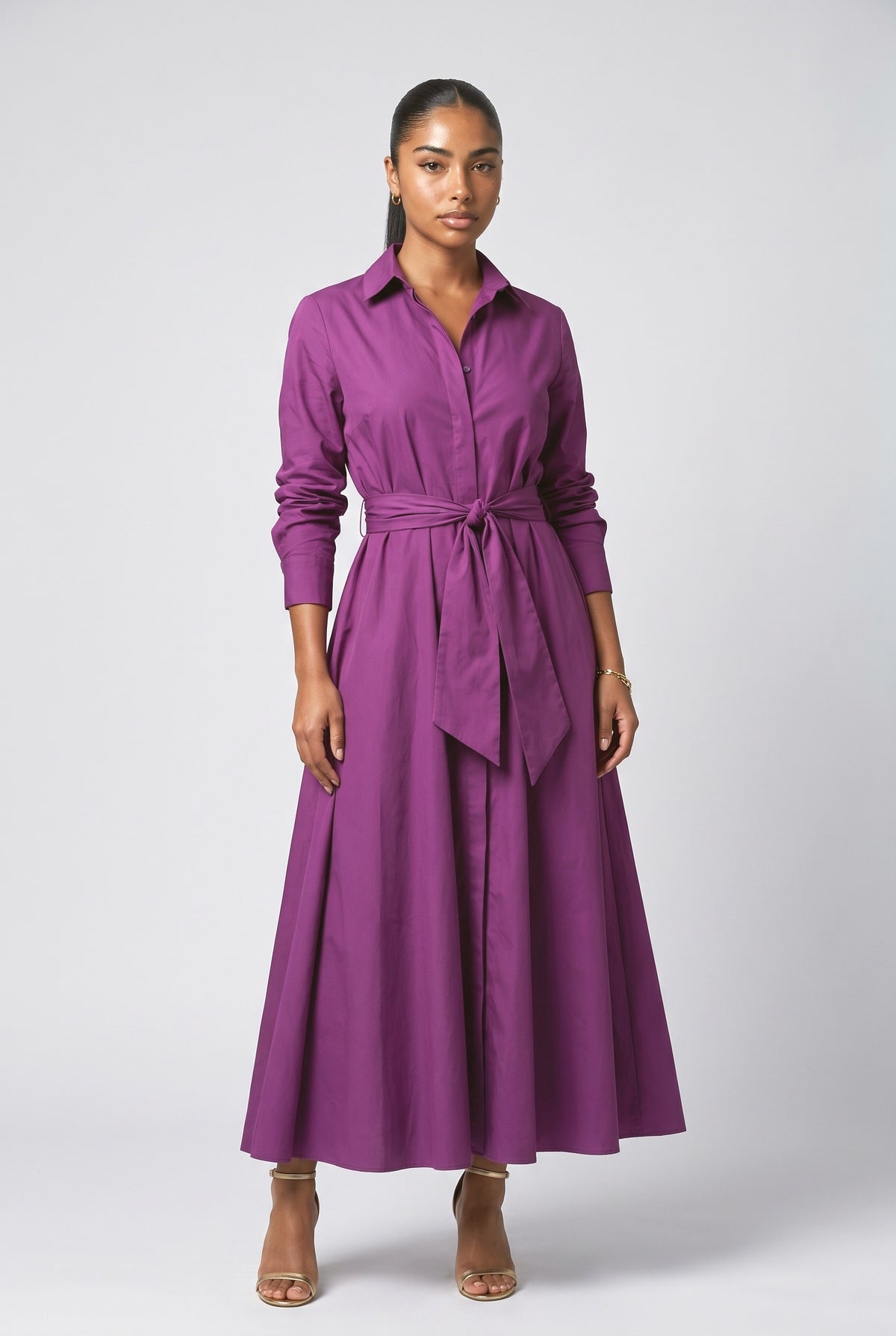 Lace Long Sleeve Maxi Dress, purple