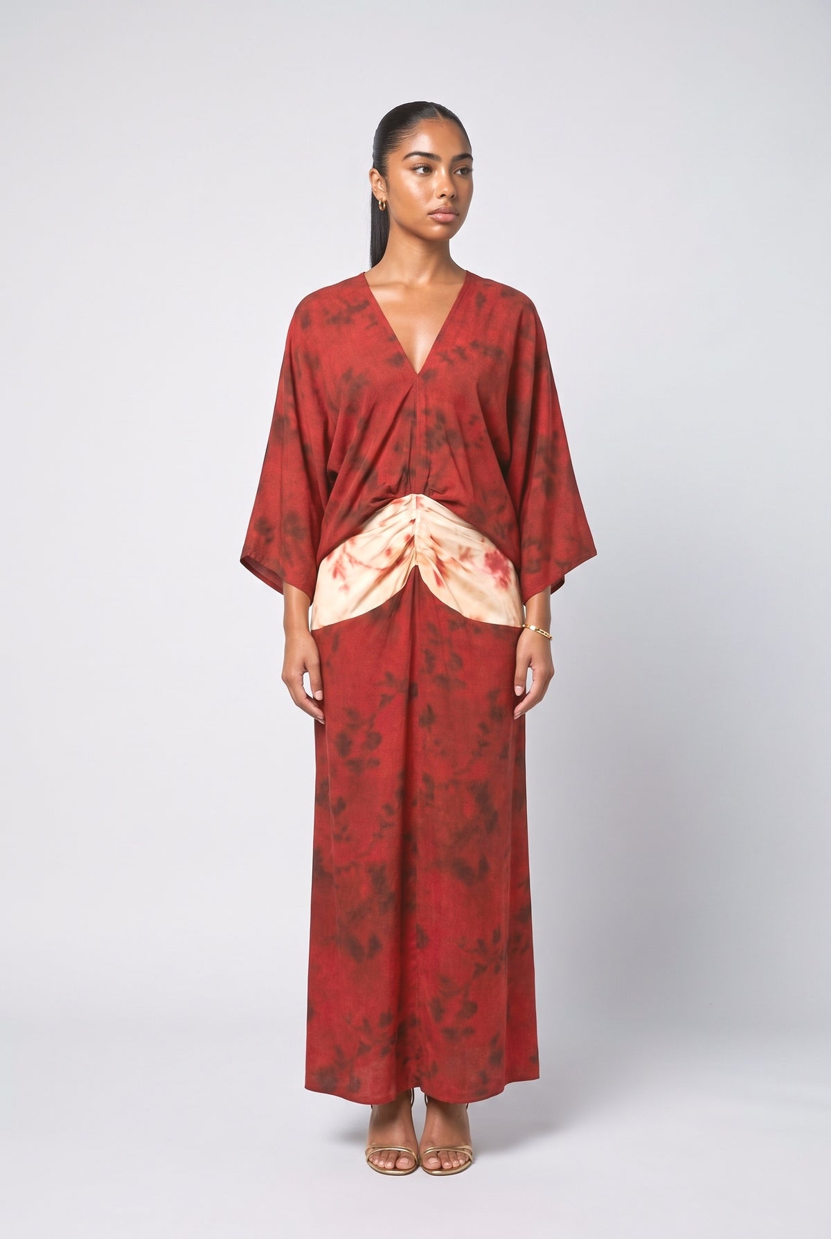 Red Tie-Dye Maxi Dress, red