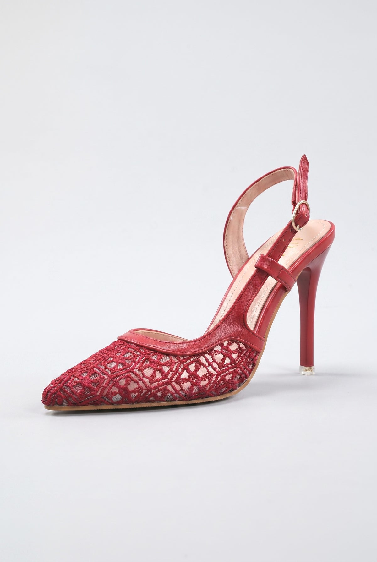 Lace High Heels, red
