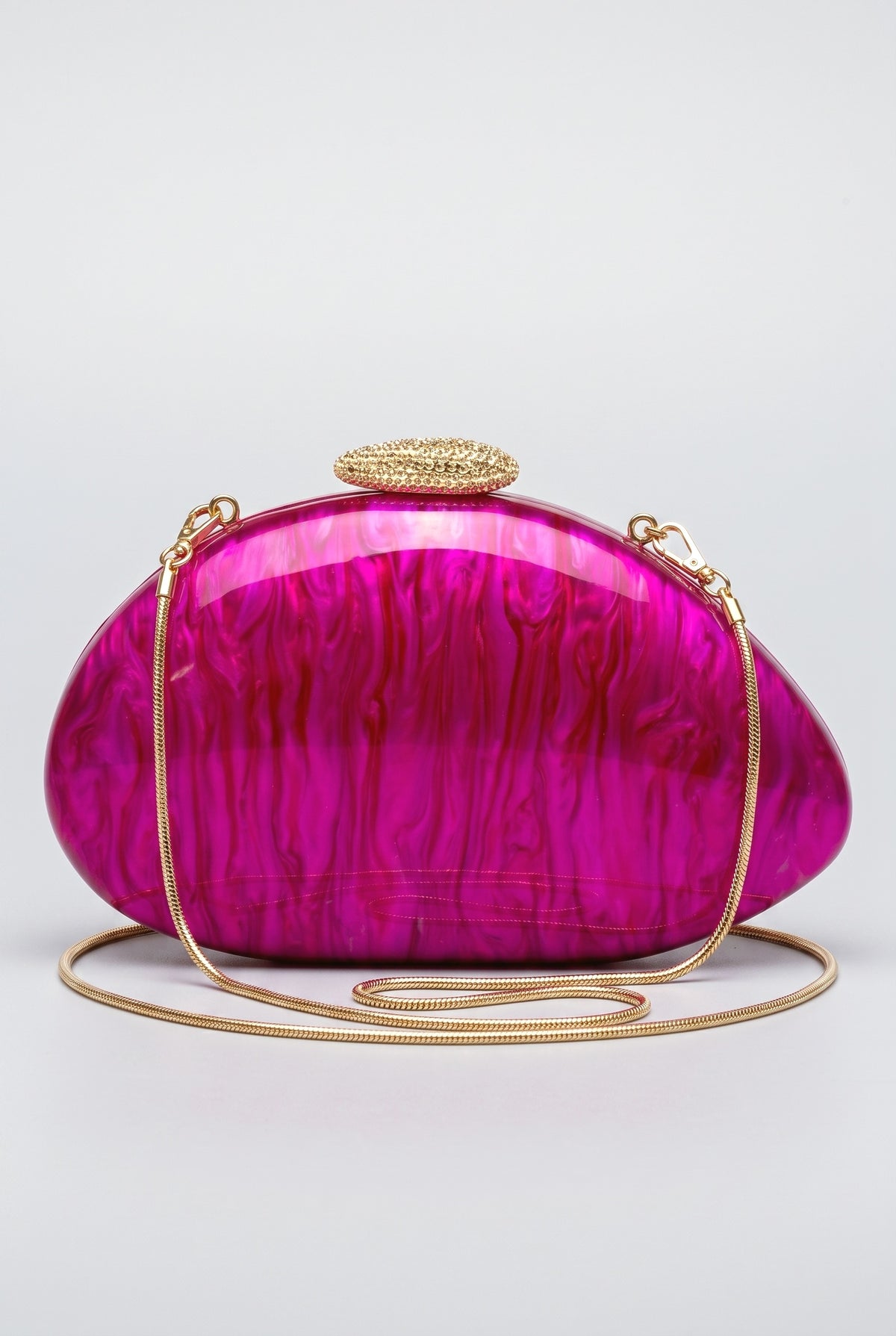 Special-shaped Shell Acrylic Wedding Bag, rose red