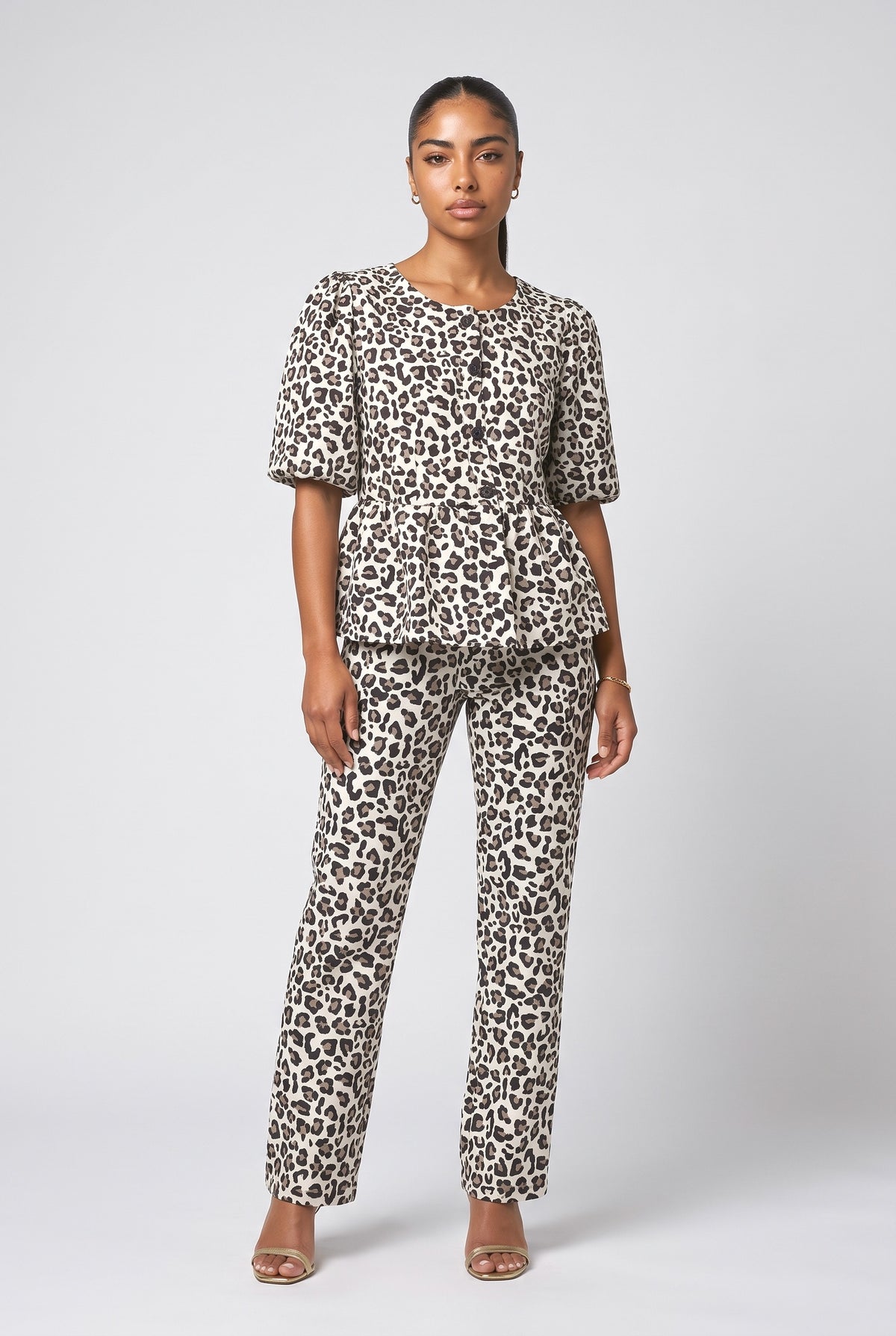 White Leopard Outfit Set, white