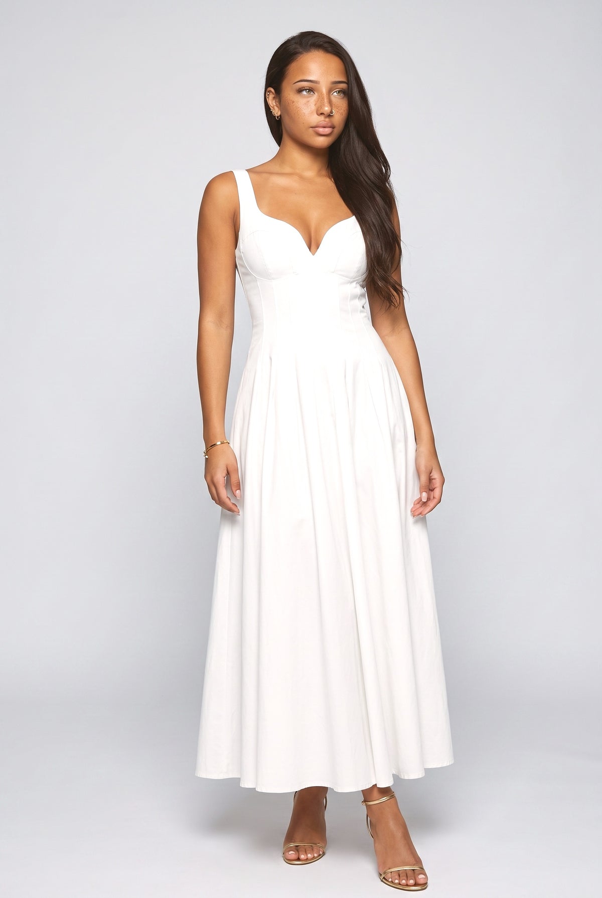 Slim Sling Maxi Dress, white