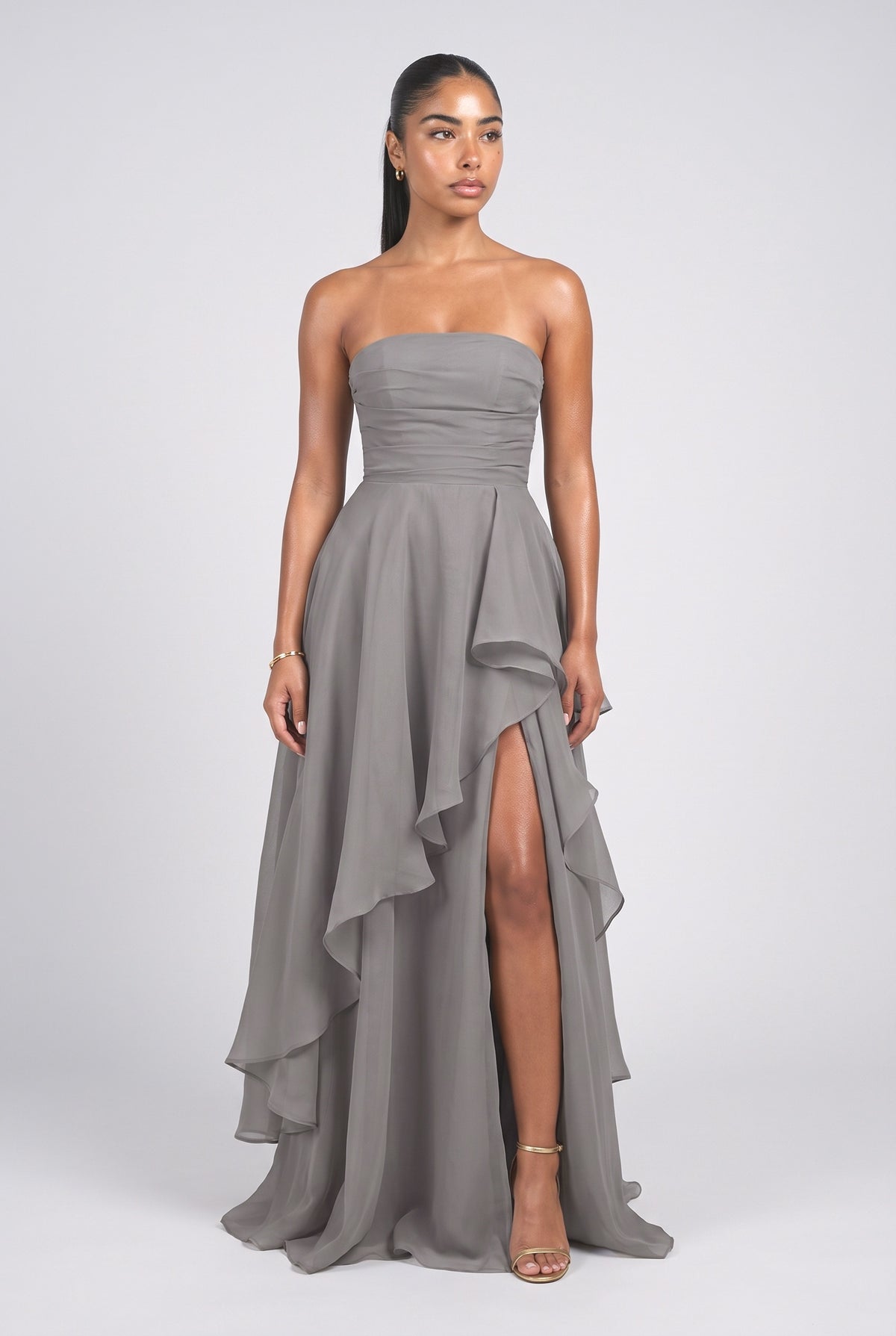 Slit Maxi Dress, yellow