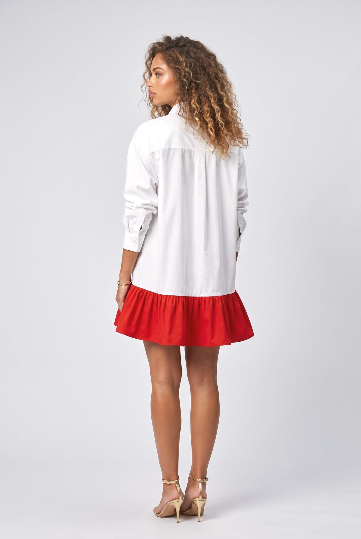 White Ruffle Dress, back view