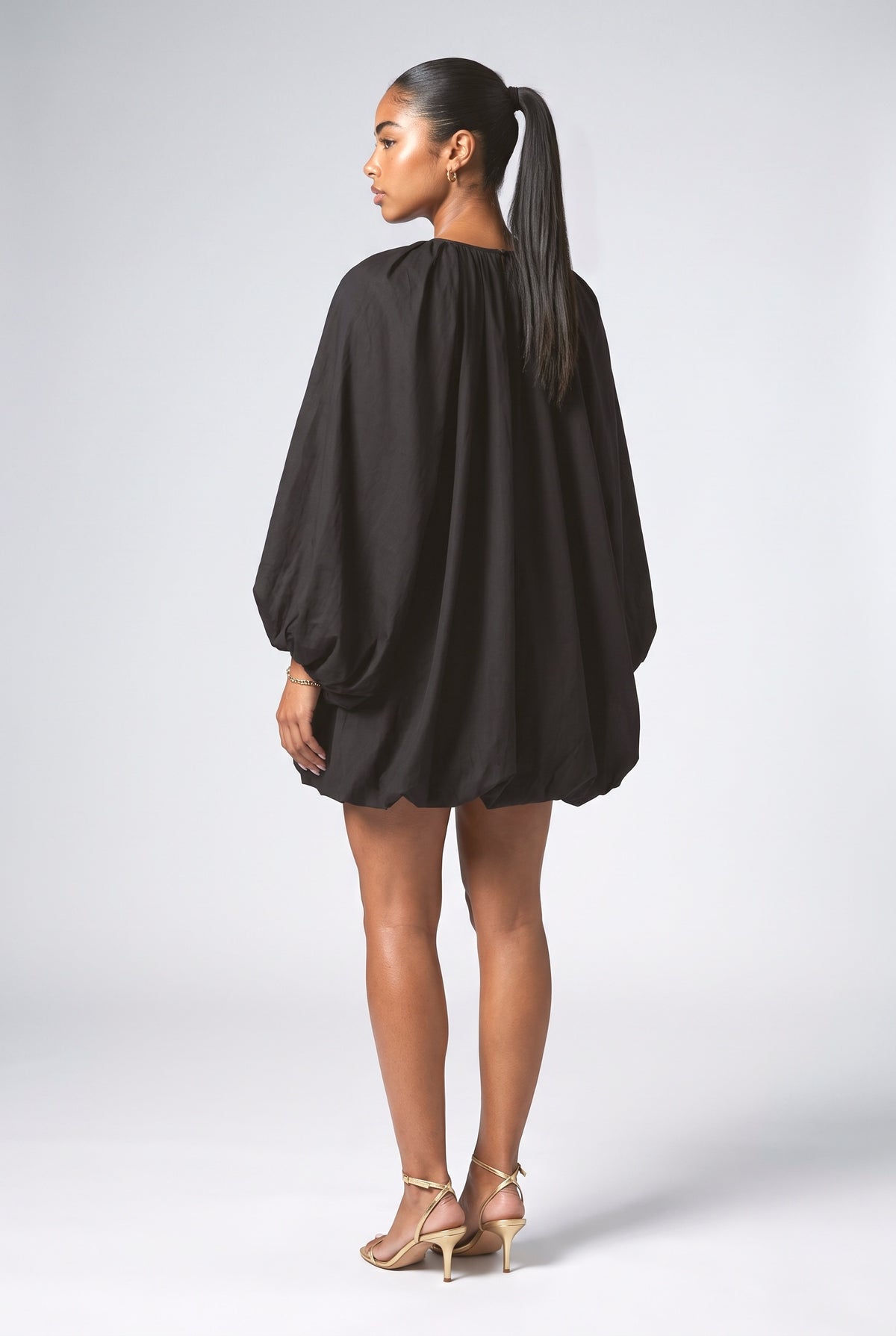 Playful Art Print Bubble Mini Dress, back view