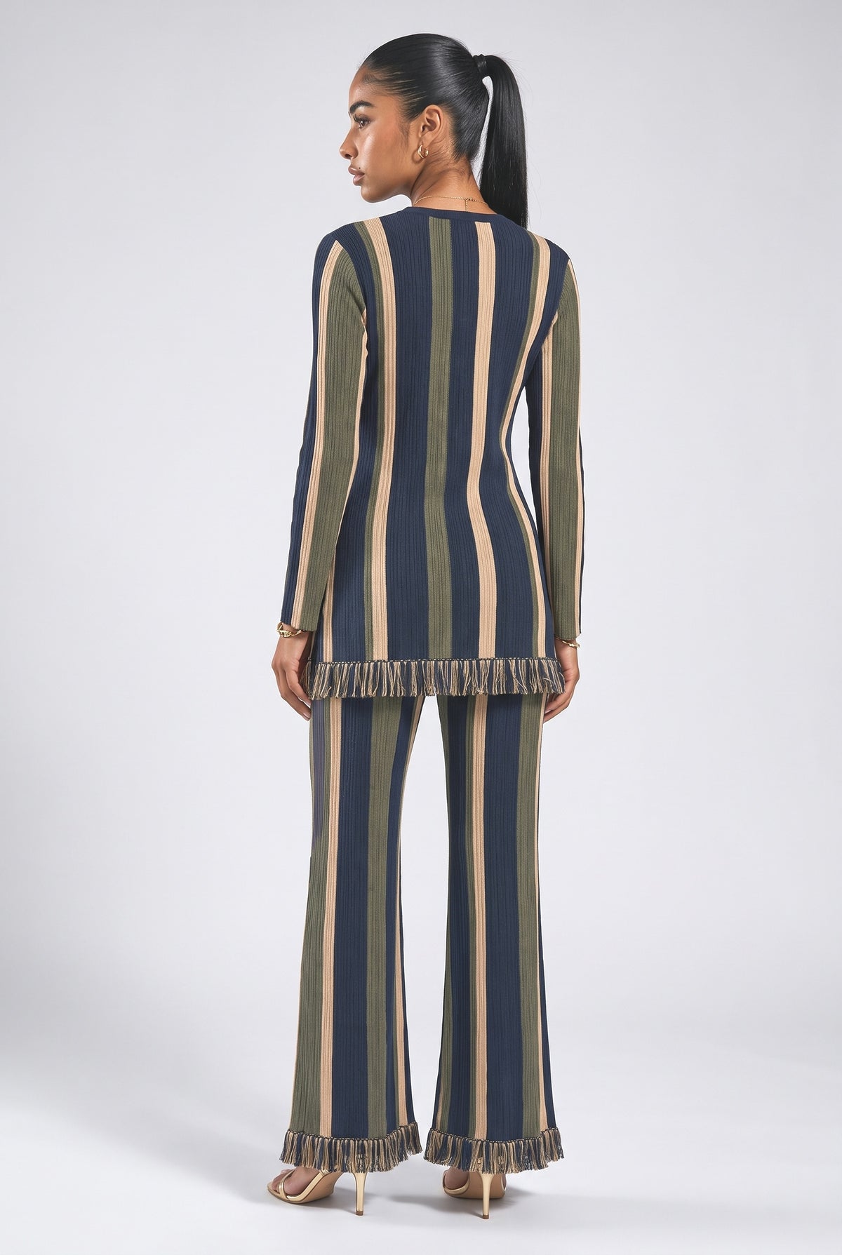 Striped Knit Outfit Set, back view