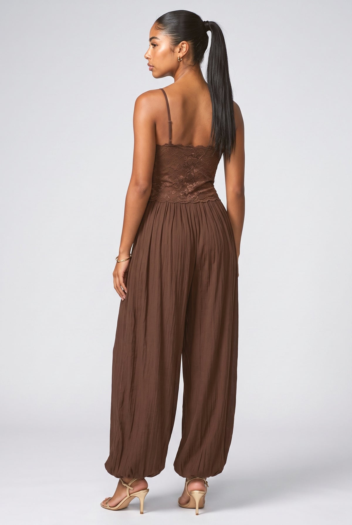 Lace Strappy Jumpsuit, back view