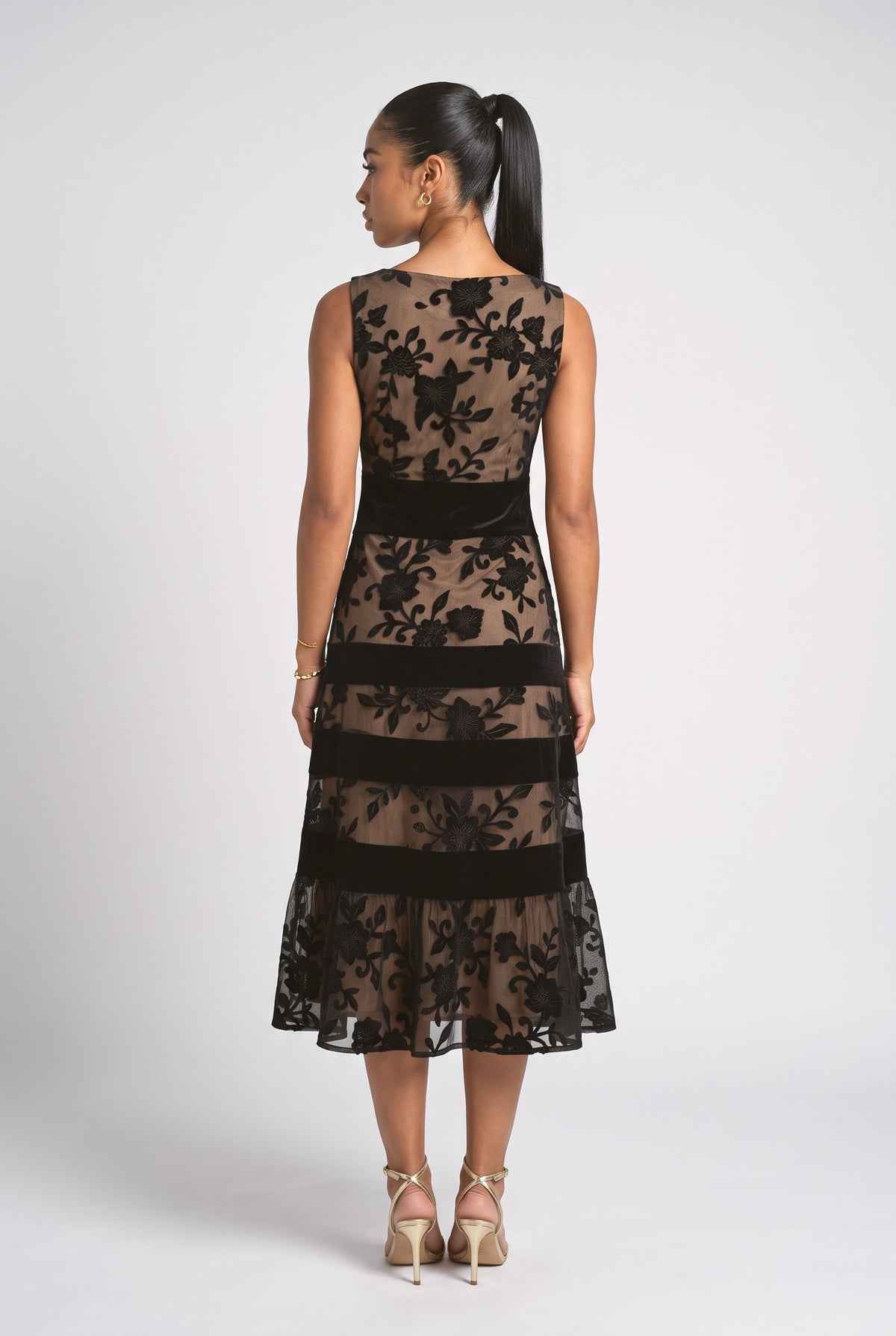 Floral Sheer Midi Dress, back view