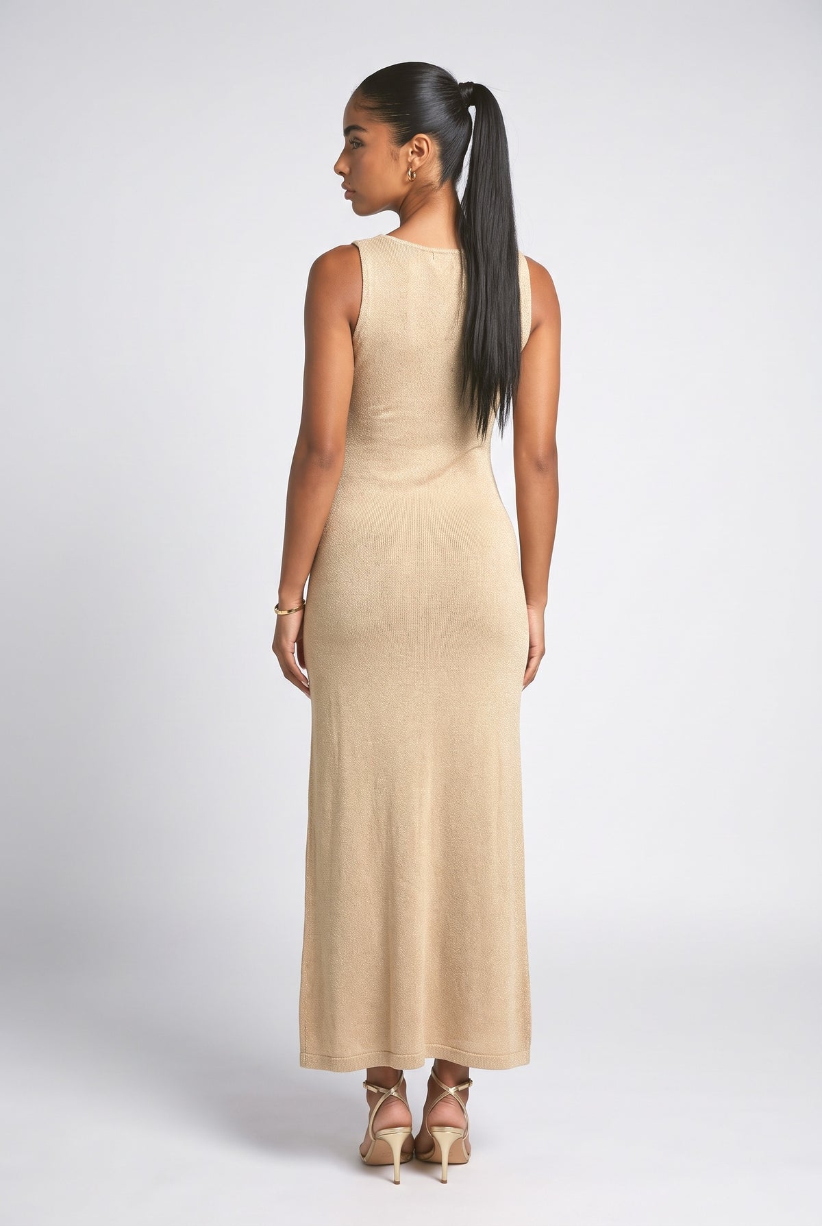 Knit Keyhole Cutout Maxi Dress, back view
