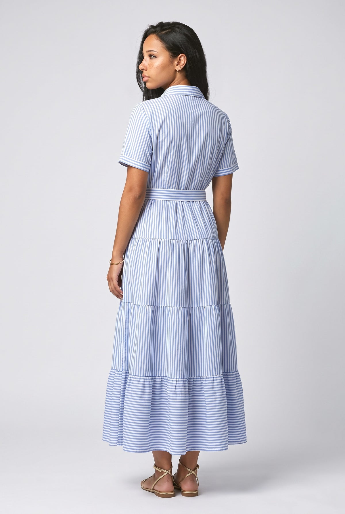 Striped Relaxed Maxi Dress, back view