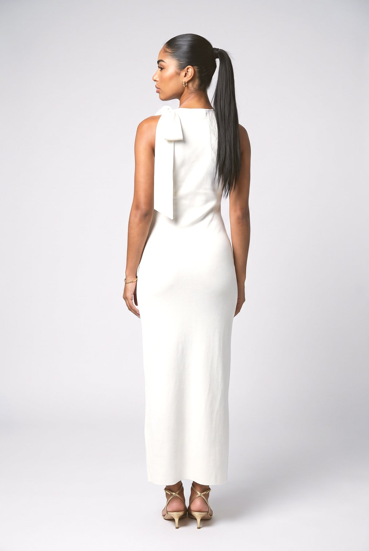 Orange Lace Maxi Dress, back view