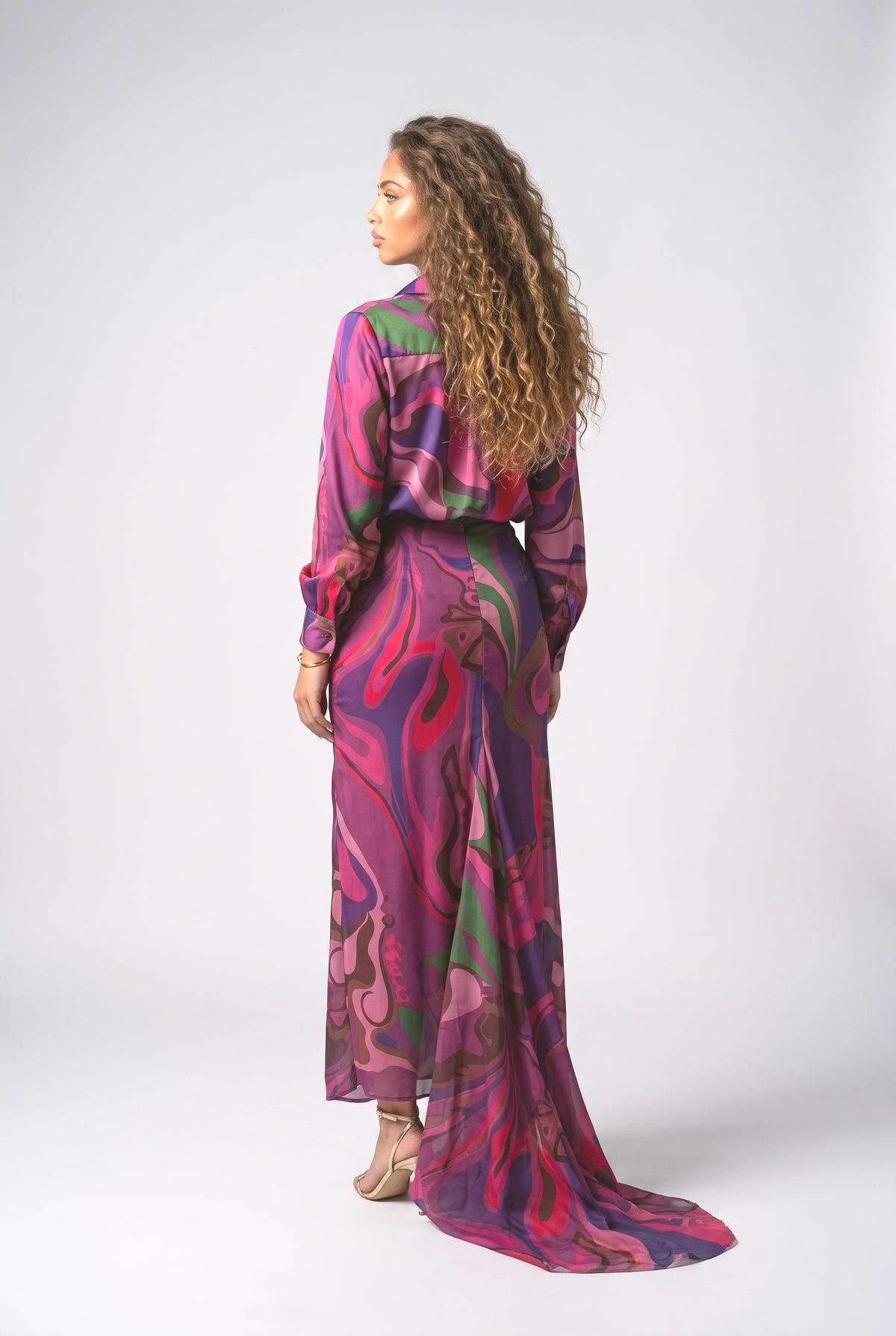 Green Abstract Outfit Set, back view