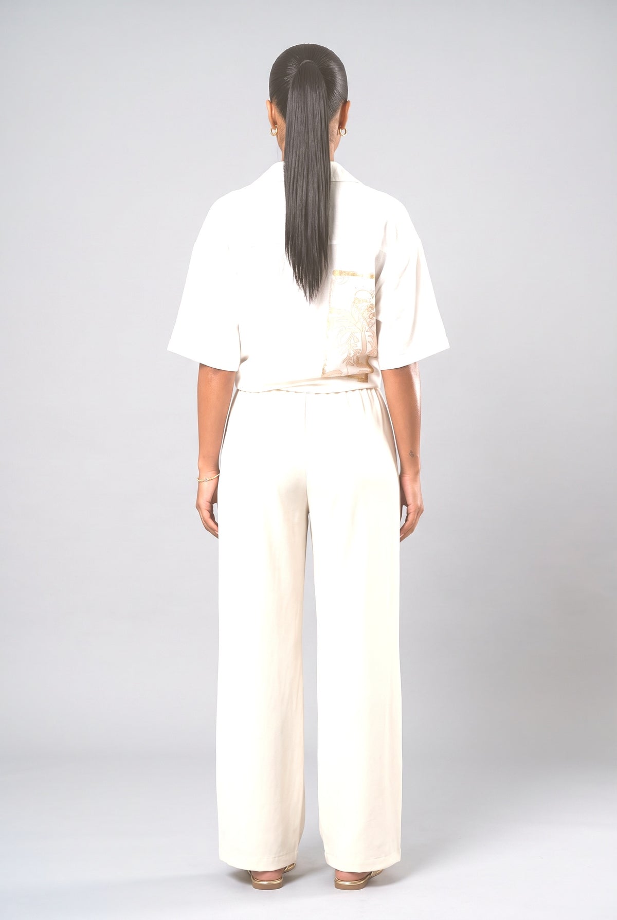 Linen Oversized Top, back view