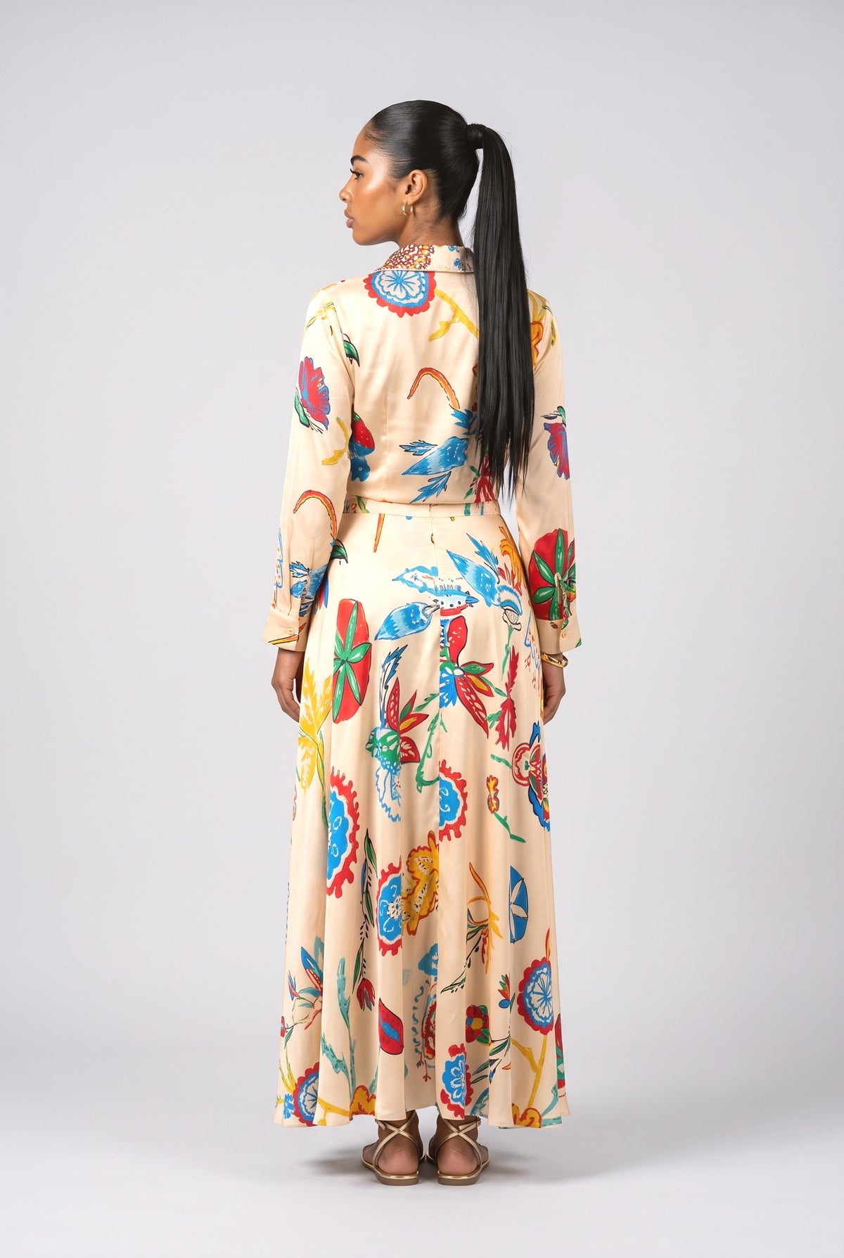 Yellow Floral Outfit Set, back view