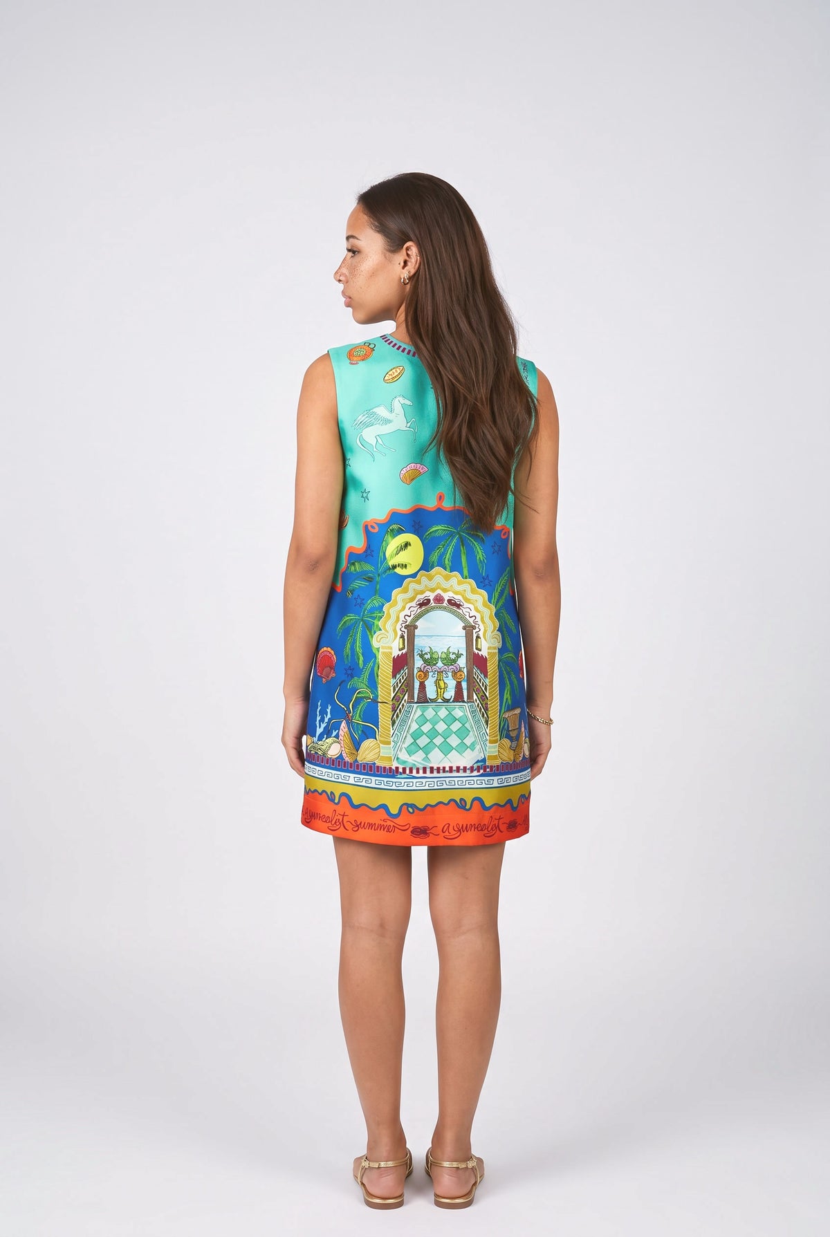 Green Mini Dress, back view