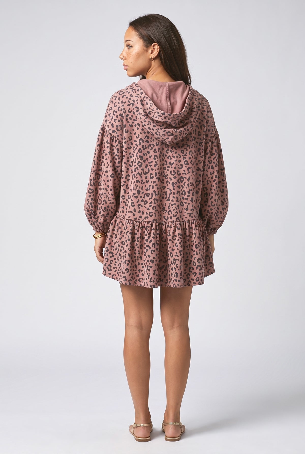 Pink Leopard Mini Dress, back view