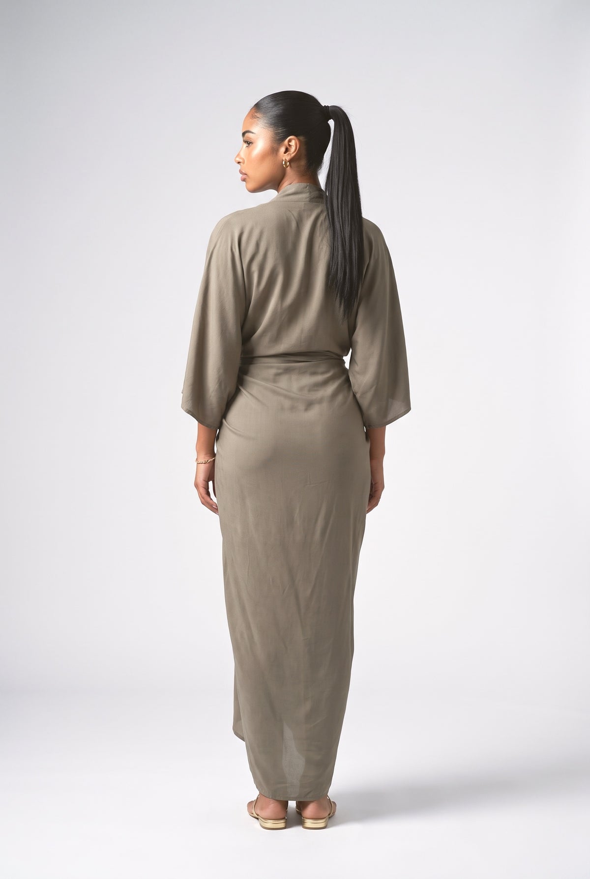 Illusion Printed Dress-1, back view