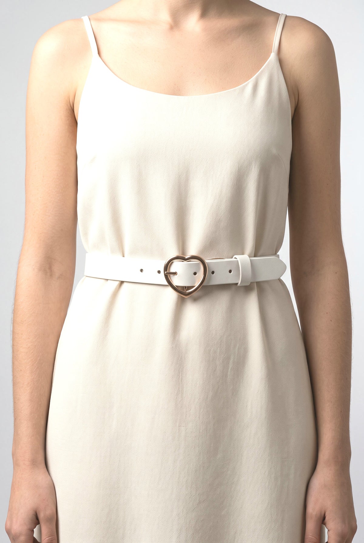 Feart-Shaped Buckle Belt, worn, shown to scale