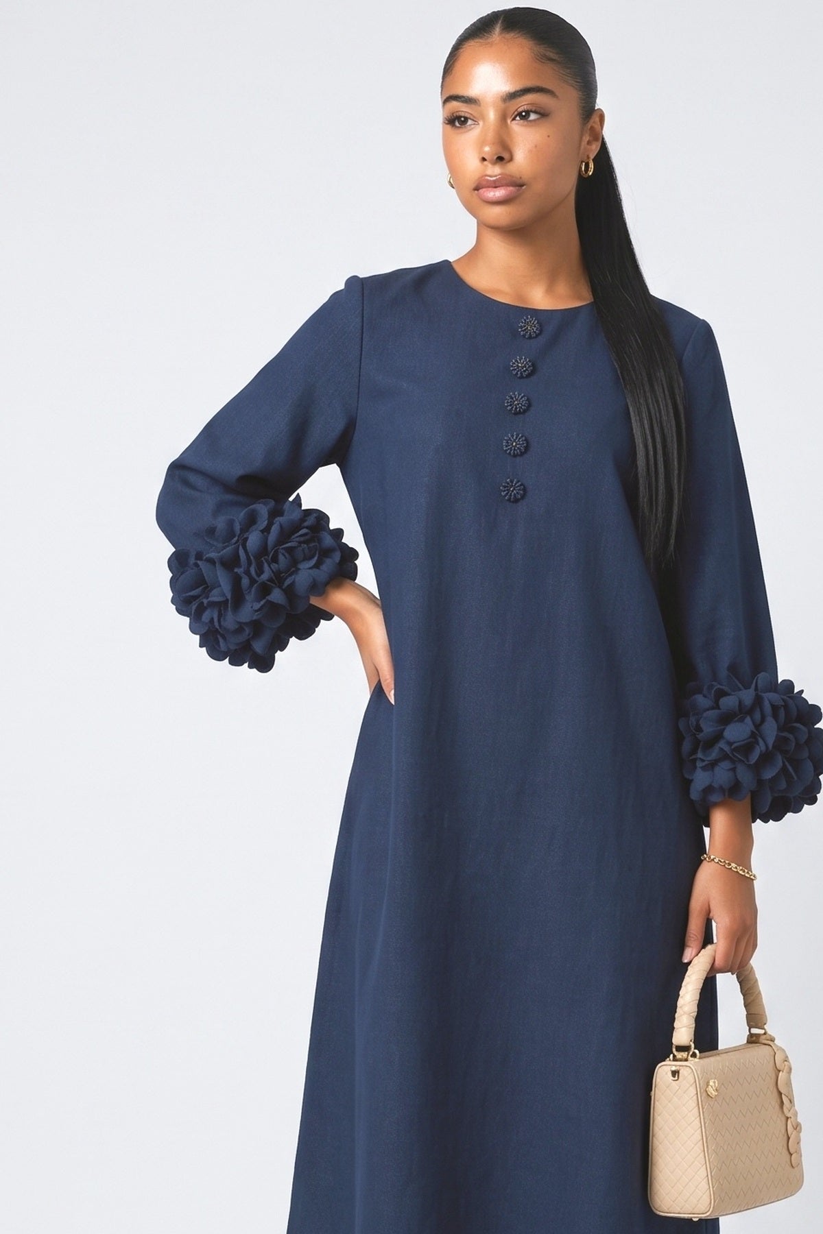 Floral Midi Dress, fabric detail