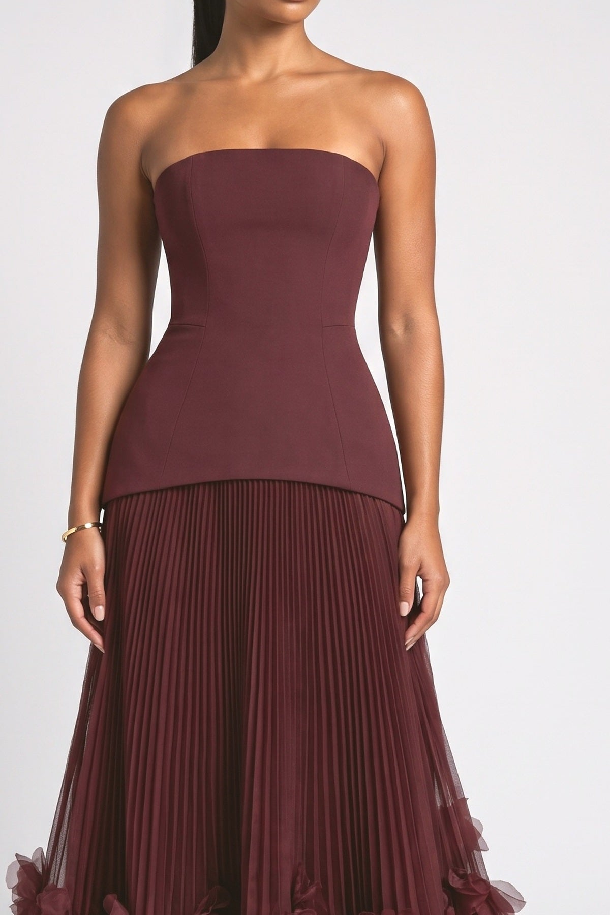 Petal Design Maxi Dress, fabric detail