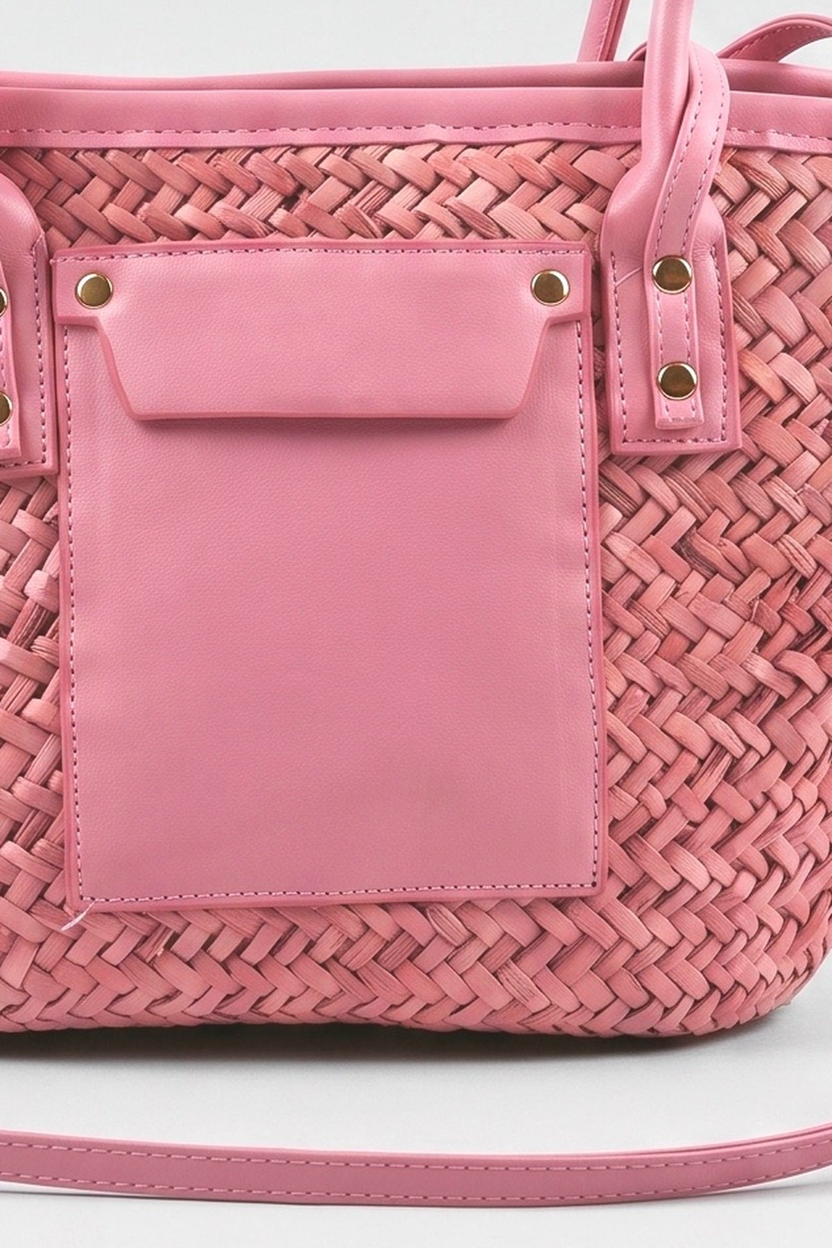 Beige One-Shoulder Handbag, fabric detail