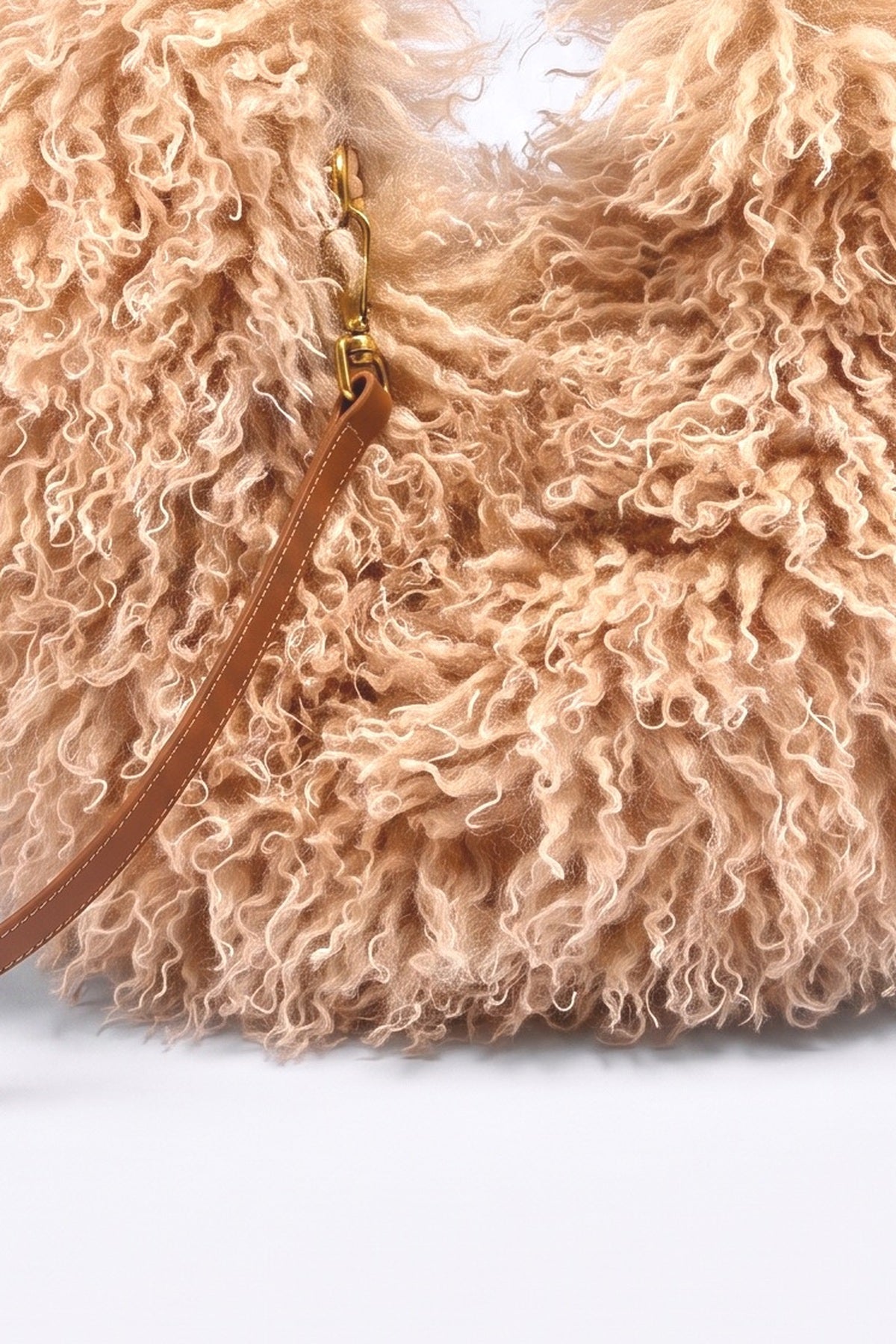 Plush Round Crossbody Bag, fabric detail