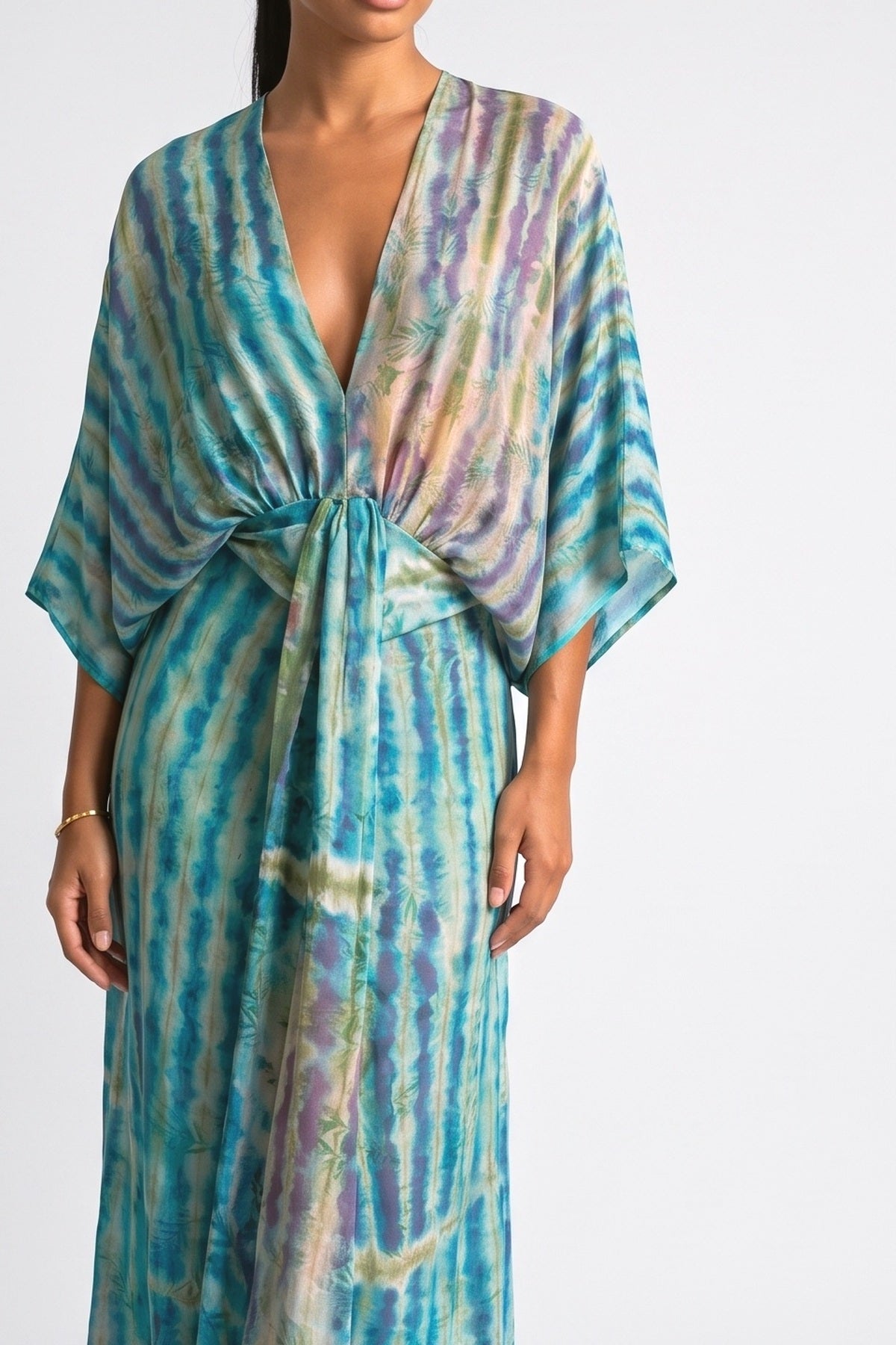 Illusion Printed Dress-2, fabric detail