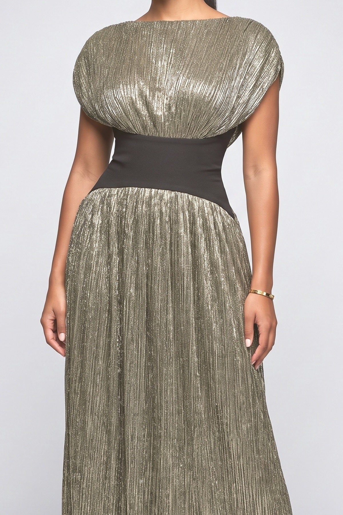 Silver Maxi Dress, fabric detail
