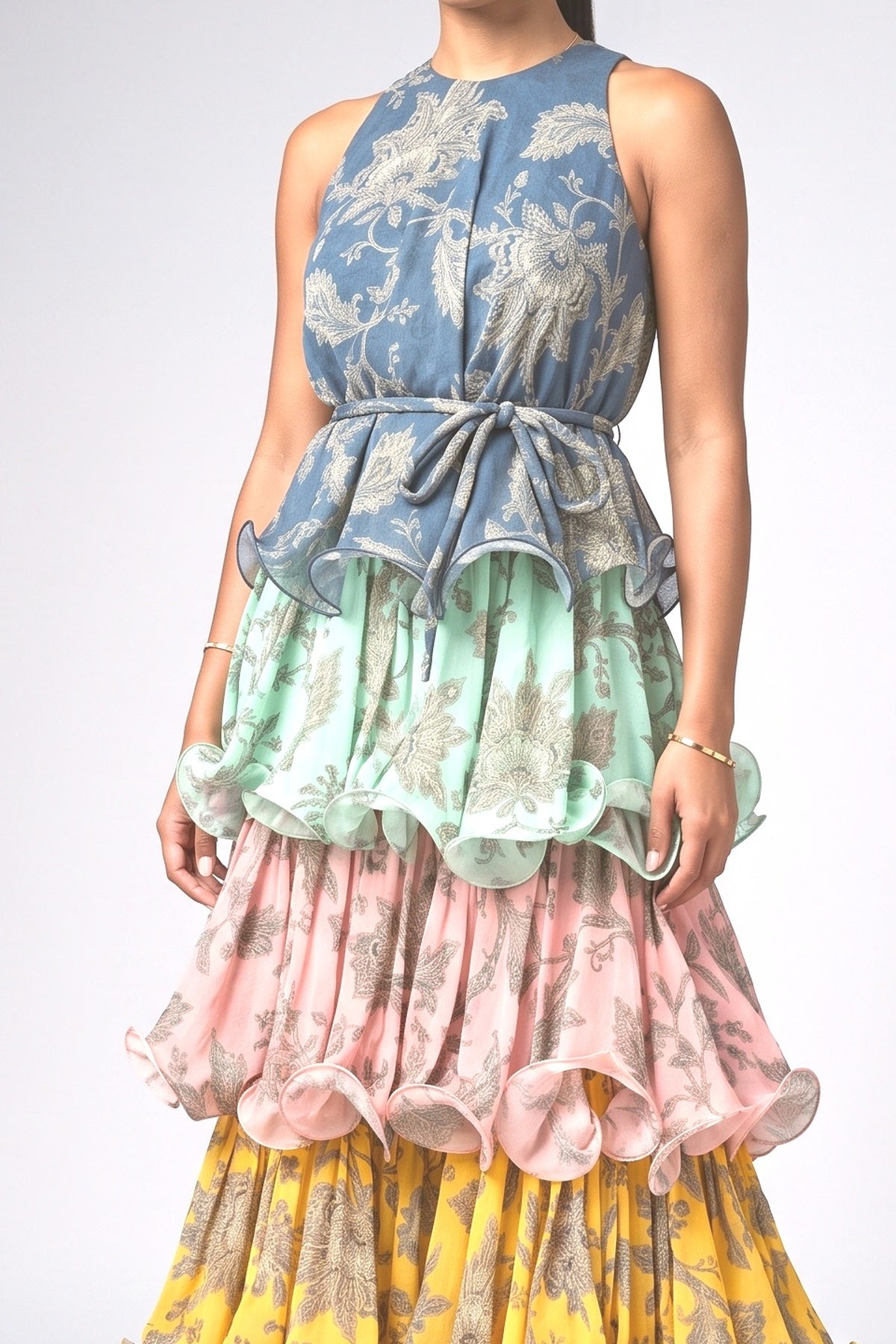 Multi-layer Printing Dress, fabric detail
