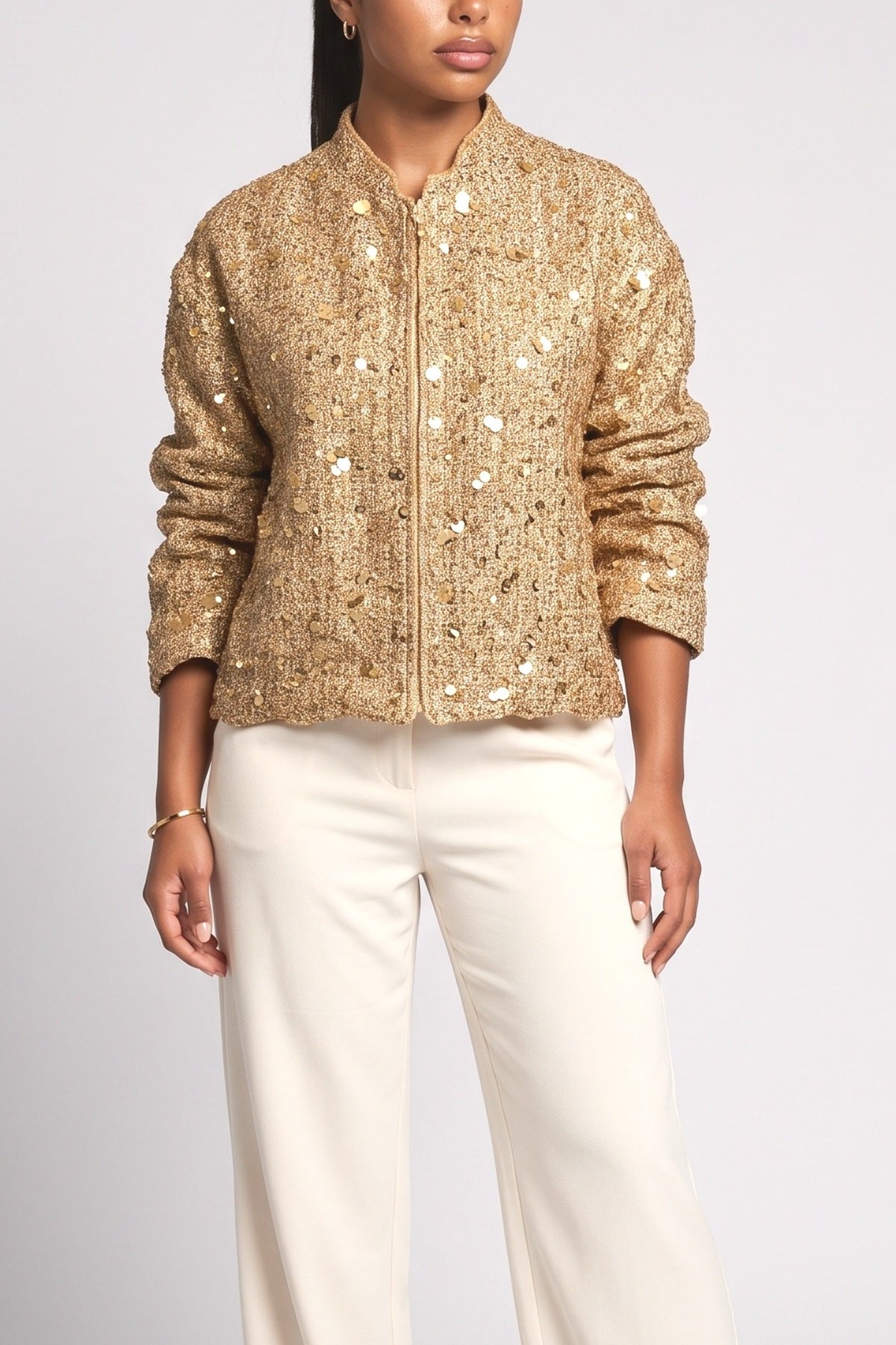 Sequin Long Sleeve Top, fabric detail
