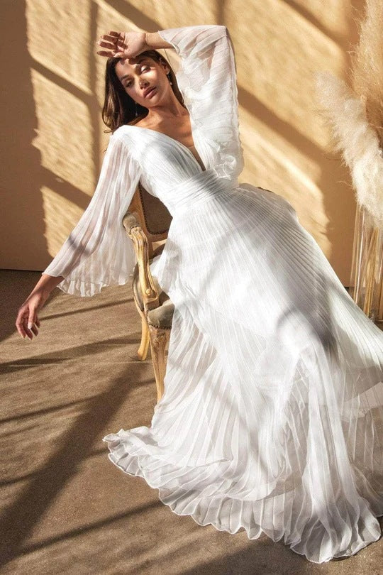 Chiffon Long Sleeve Bridesmaid Dress