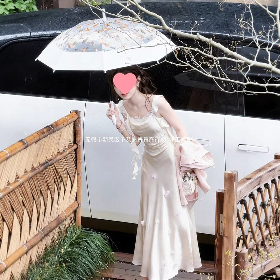Beige Satin Sleeveless Wedding Guest Dress