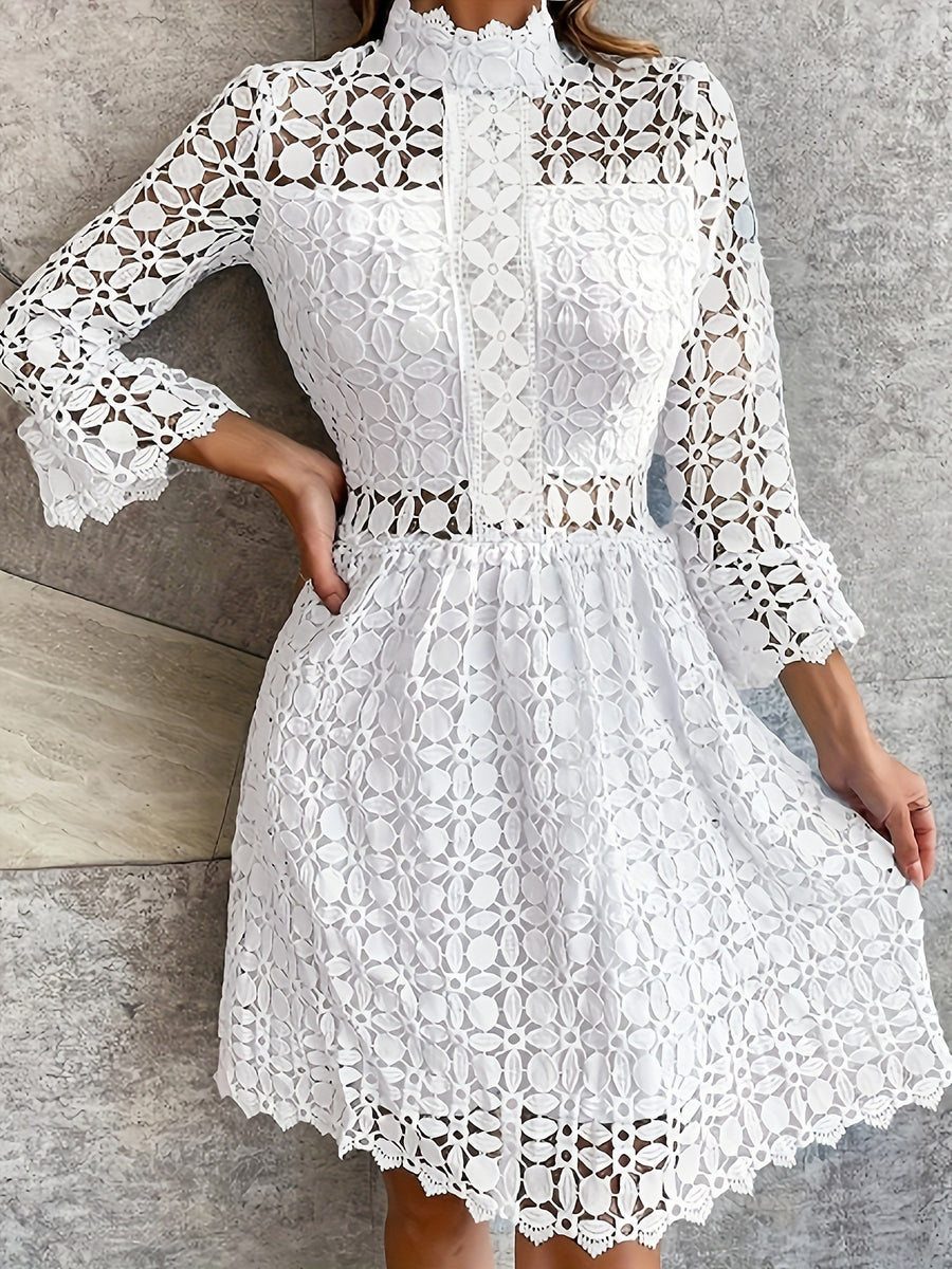White Lace Wedding Guest Dress