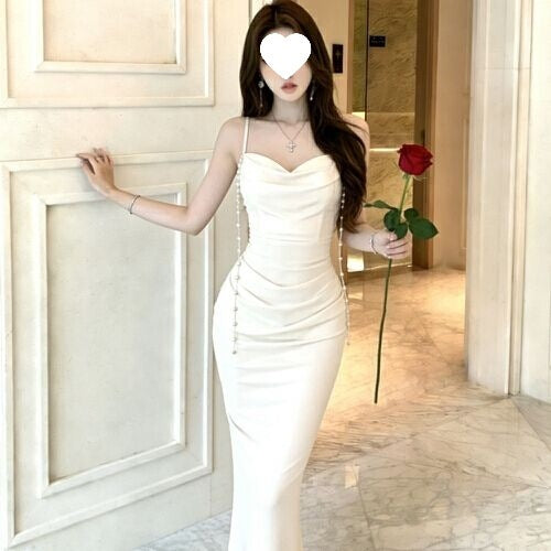 Mesh Spaghetti Strap Long Prom Dress